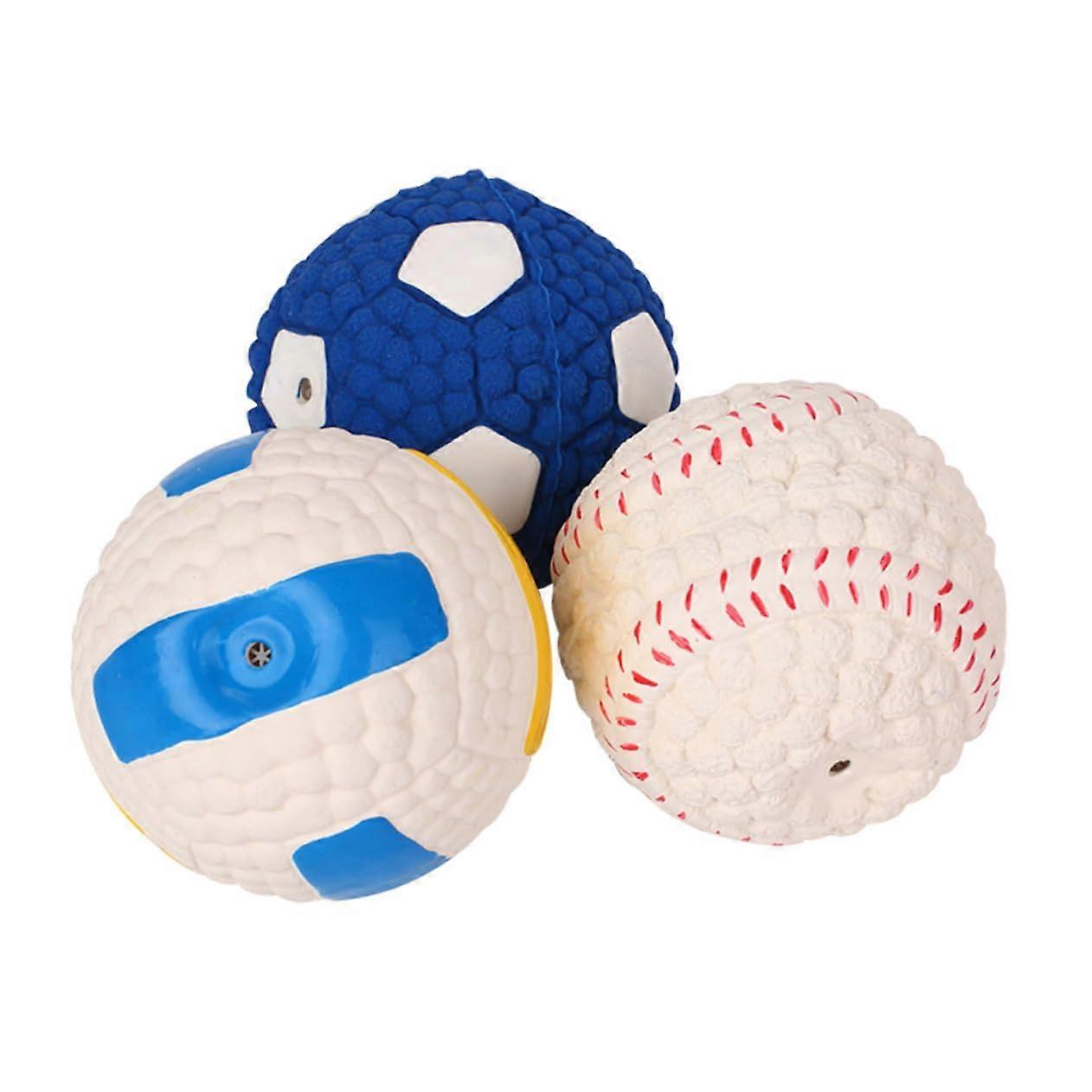Interactive Molar Balls for Dogs - 3 Durable Chew Toys with Noise Function for Dental Care and Engagement