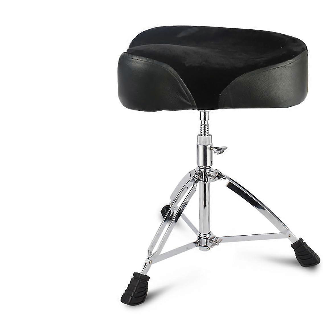 Drum Throne Drum Chair in Motorcycle Style, HeightAdjustable Drum Seat, Rotatable, Padded Stool with NonSlip Feet, for Drummers, Adults