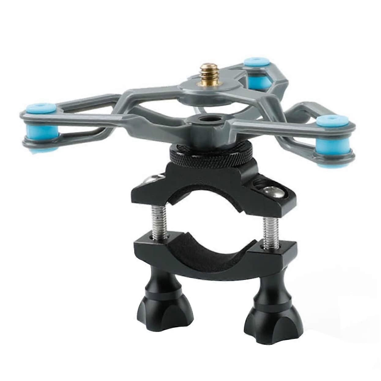 Bicycle Shock Absorber Mount for Action Camera Accessories Compatible with Rotatable Quick Releases and Non-Slip Pads