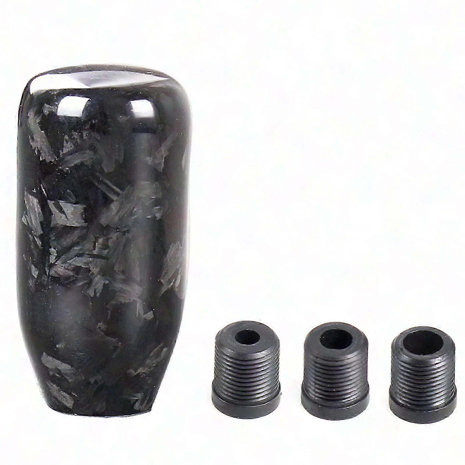 Kolfiber elliptisk växelspaksknopp med smidd mönster Lätt grepp för bilar