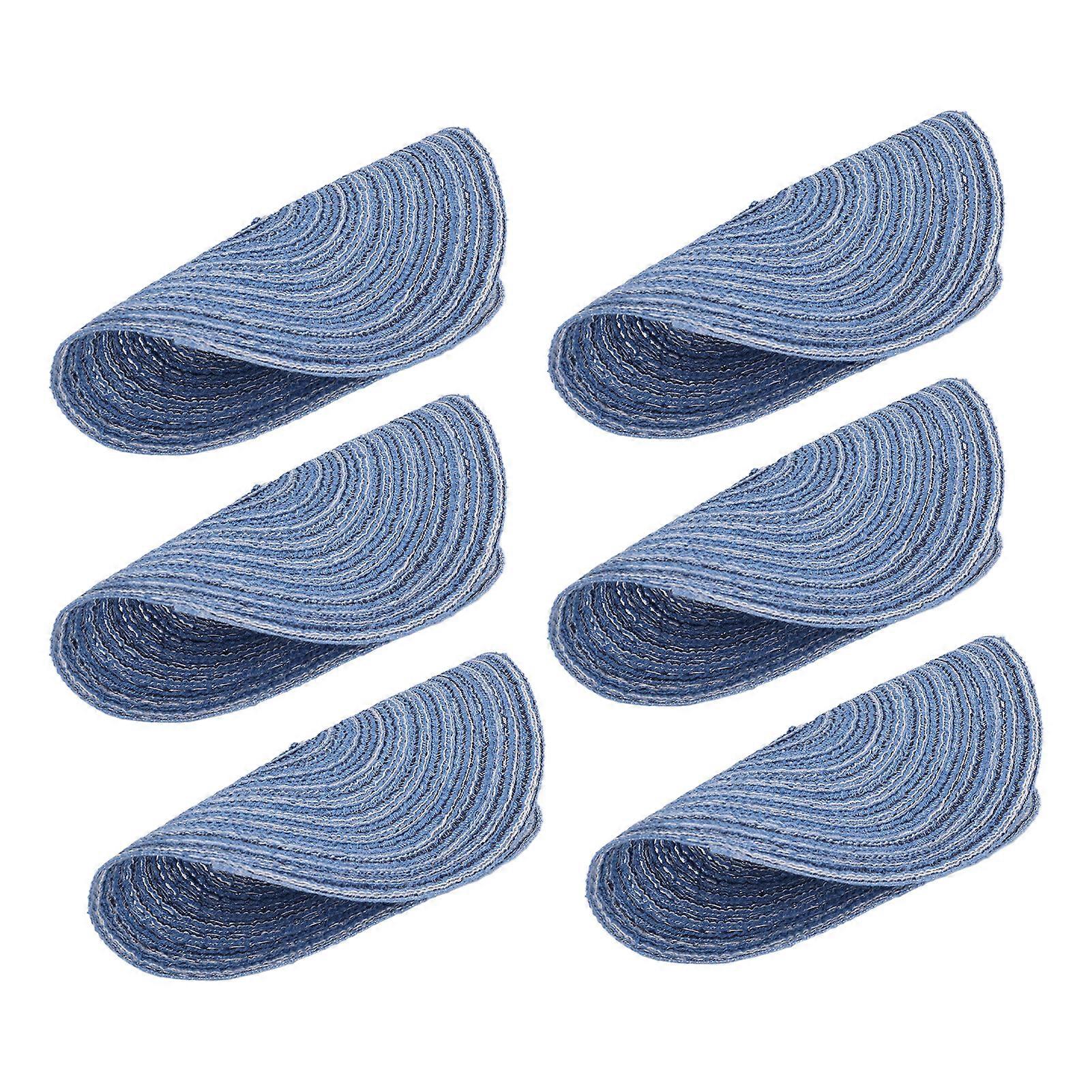 6Pcs Round Placemats Braid Heat Insulation Nonslip Stable Highly Durable Wide Application Place Mats for Home PartyBlue 