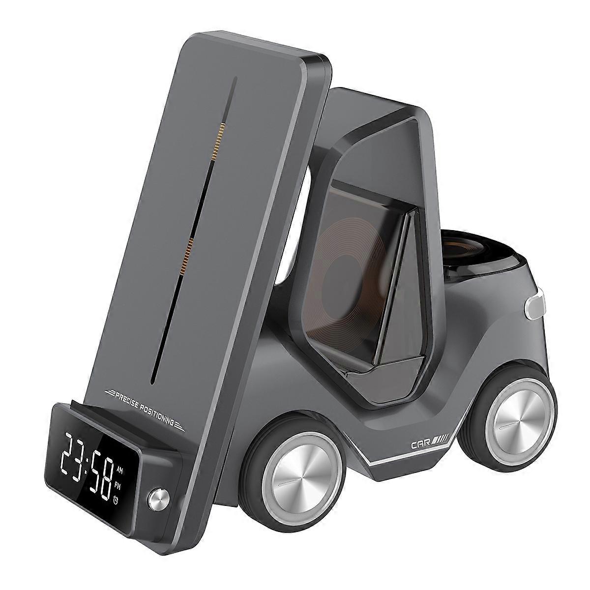 T20 Car-shaped Atmosphere Light Alarm Clock Wireless Charger
