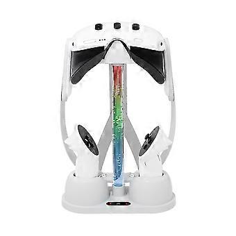 Charging Dock suitable for Meta Quest 3 VR Headset Charging Stand Charger Station suitable for Meta Quest 3 RGB Lights