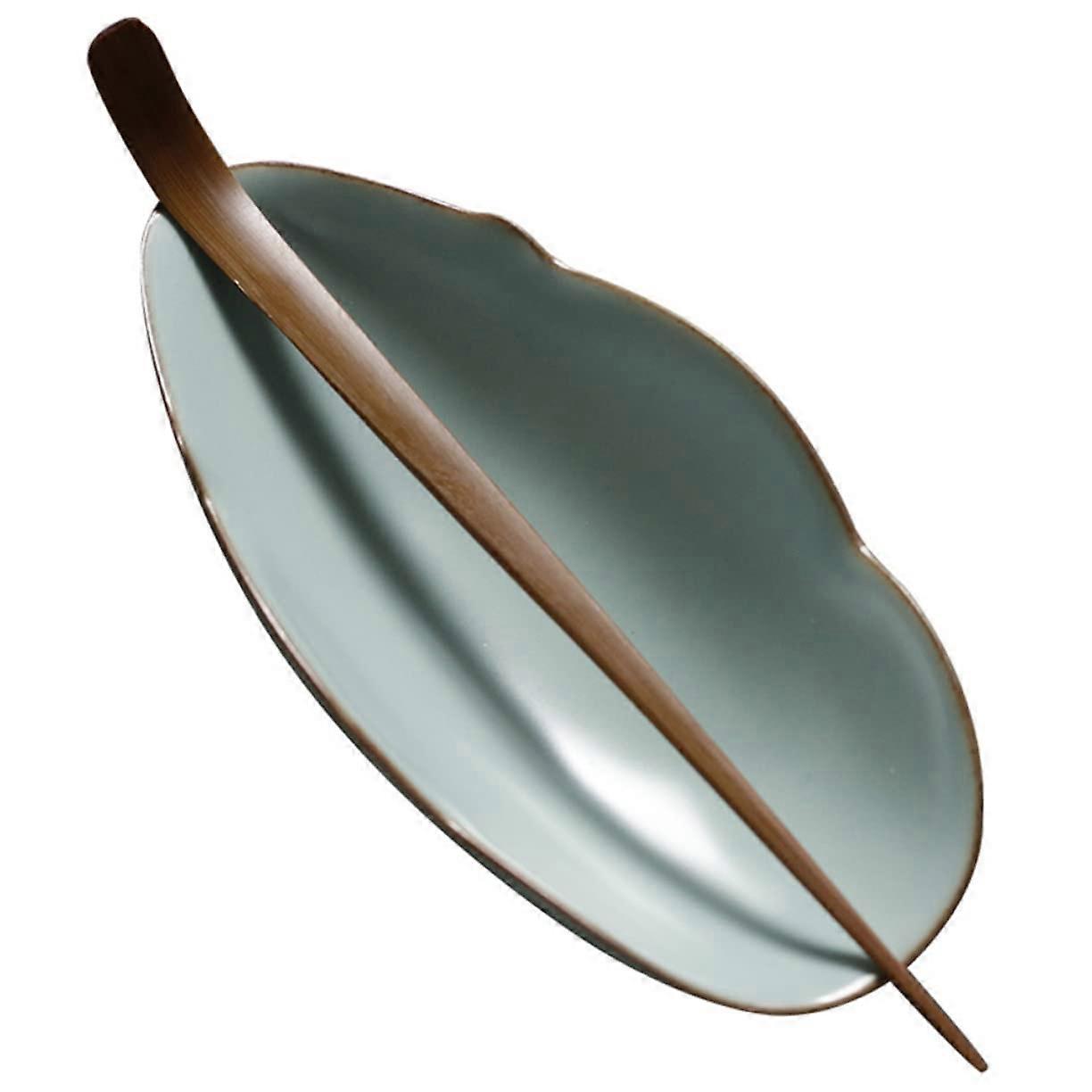 Teaware Accessories Spoon Ru Kiln Tea Rules 2in1 Tea Scoop Bamboo Material Light Green 14.5x7cm