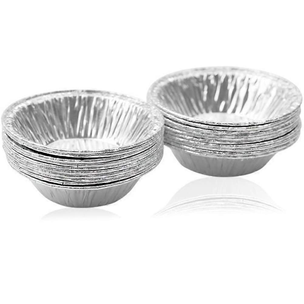 100Pcs Disposable Baking Cups, Aluminum Foil Pans Cups, Cupcake Bowl Pans for Baking