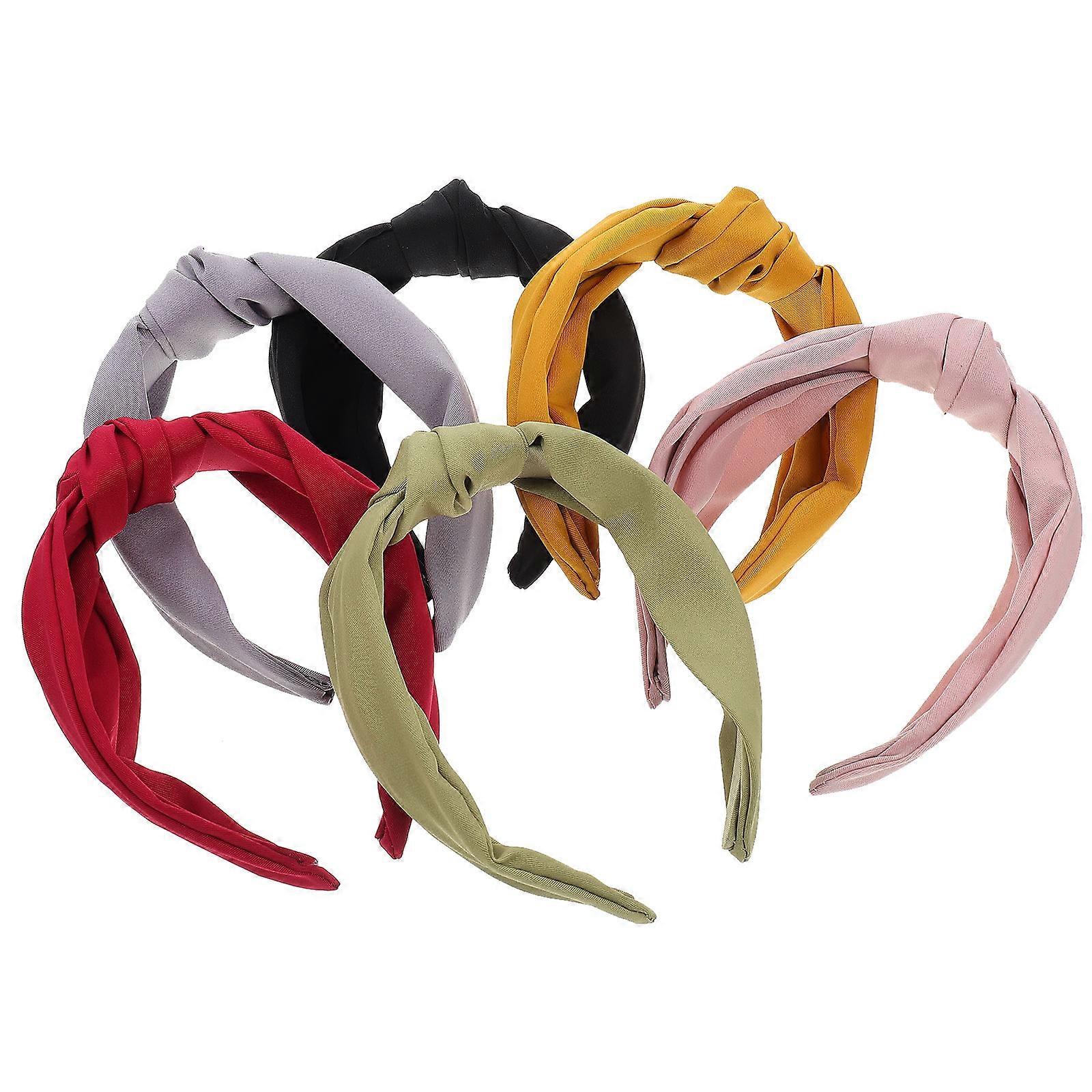 女の子のための女性のヘッドバンドヘアバンド毎日の使用アソートカラークロスヘアバンドヘアスタイル作成6個