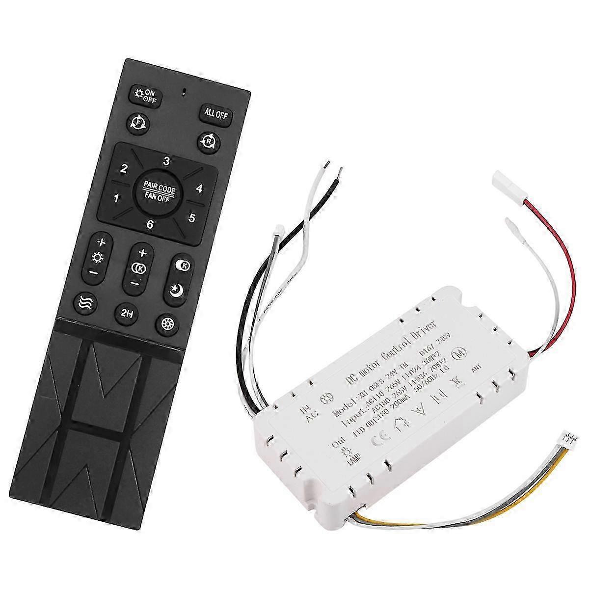 Ceiling Fan Remote Control Kit with 6 Speed Settings, Replacement Ceiling Fan Remote, Dimming Contro