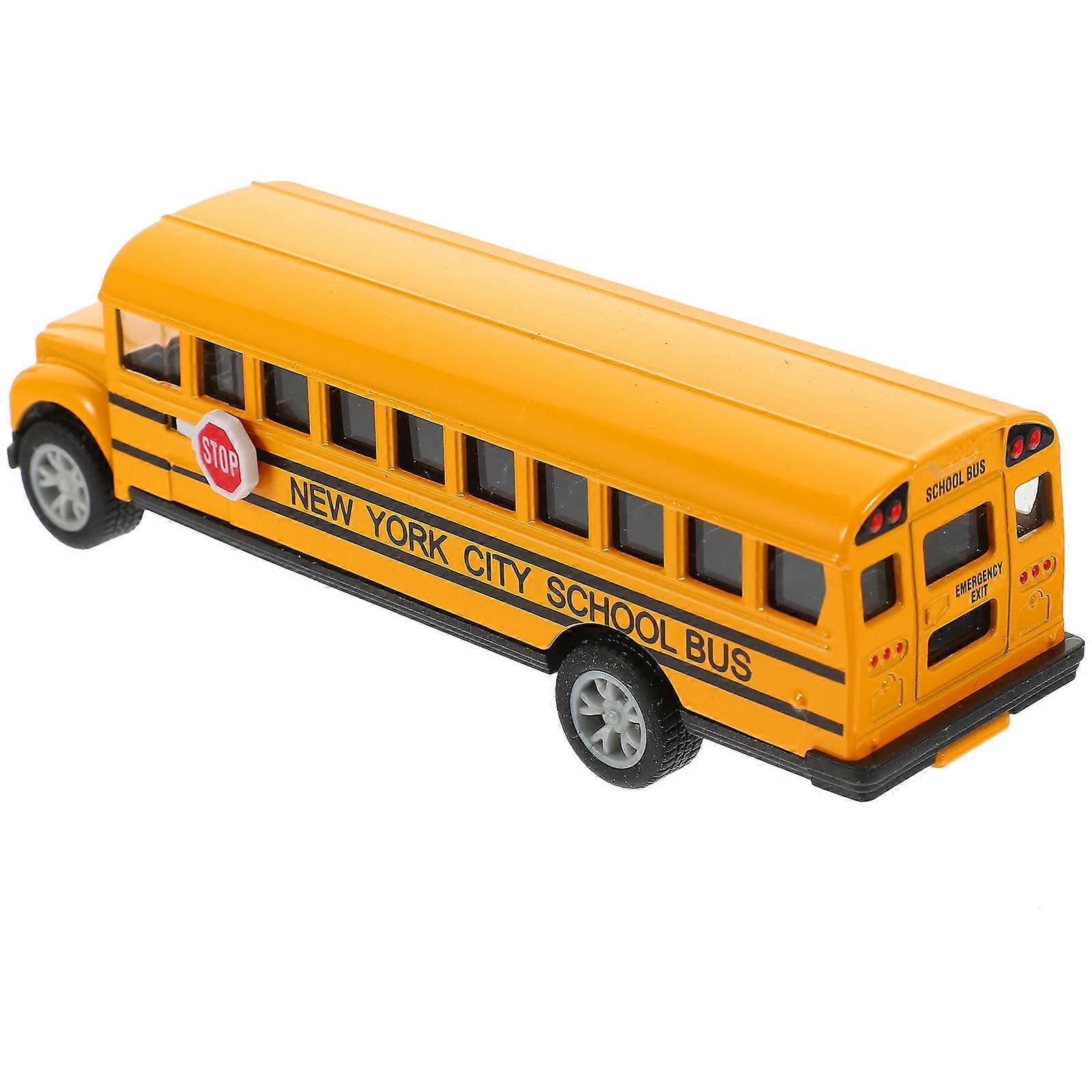 Mini School Bus Toy 1 Set Children Educational Model Toddler Pull Back Car