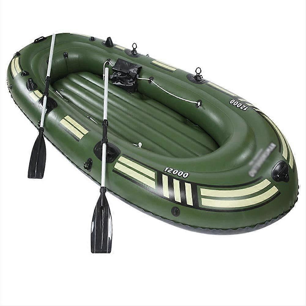 Inflatable Rubber Fishing Boat 10ft - Thickened Motor Compatible Drifting and Fishing Kayak, Durable Material, Gray Color