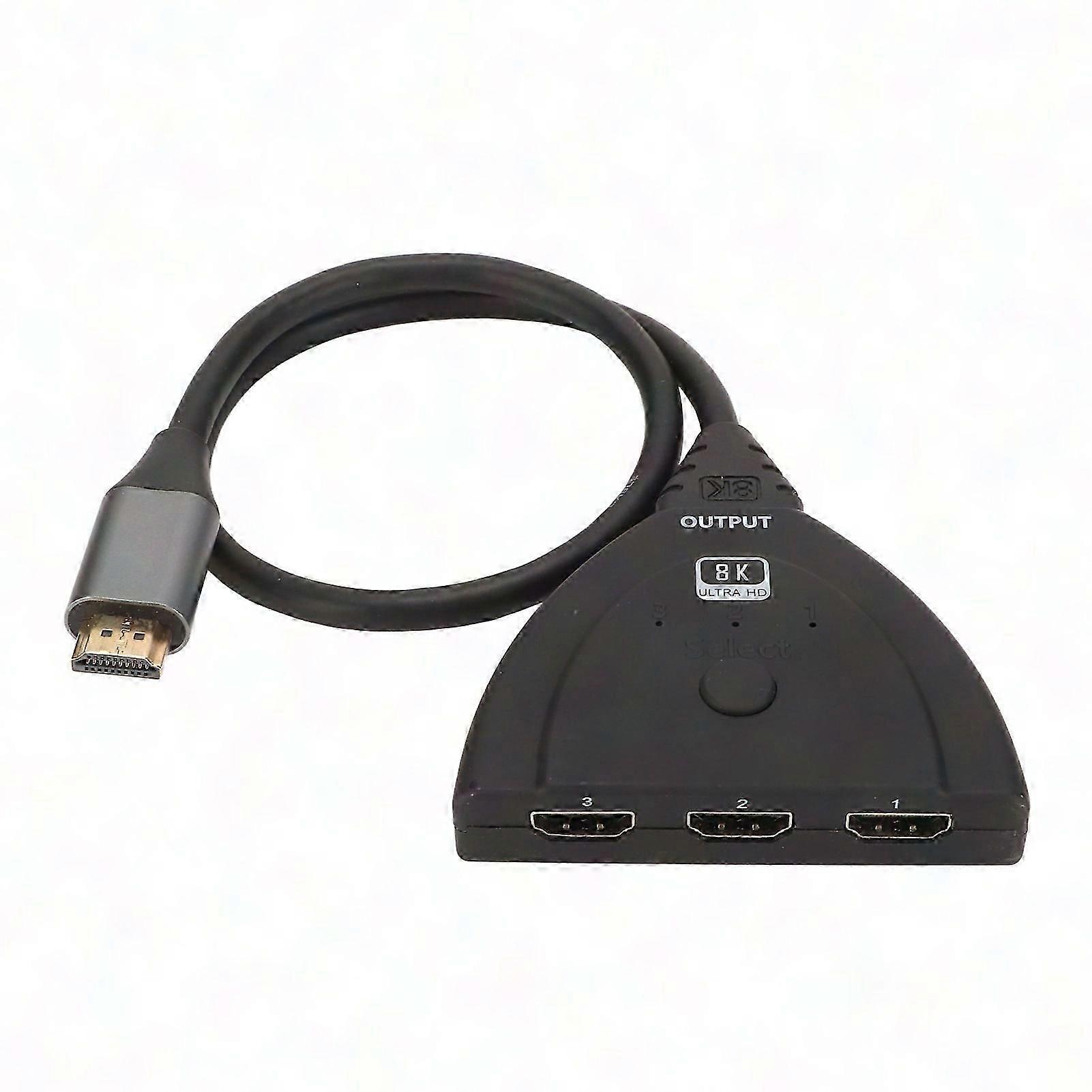 8K HDMI Switch 3 in 1 Out 60Hz HDR10 HDCP 2.3 HDMI 2.1 Splitter for