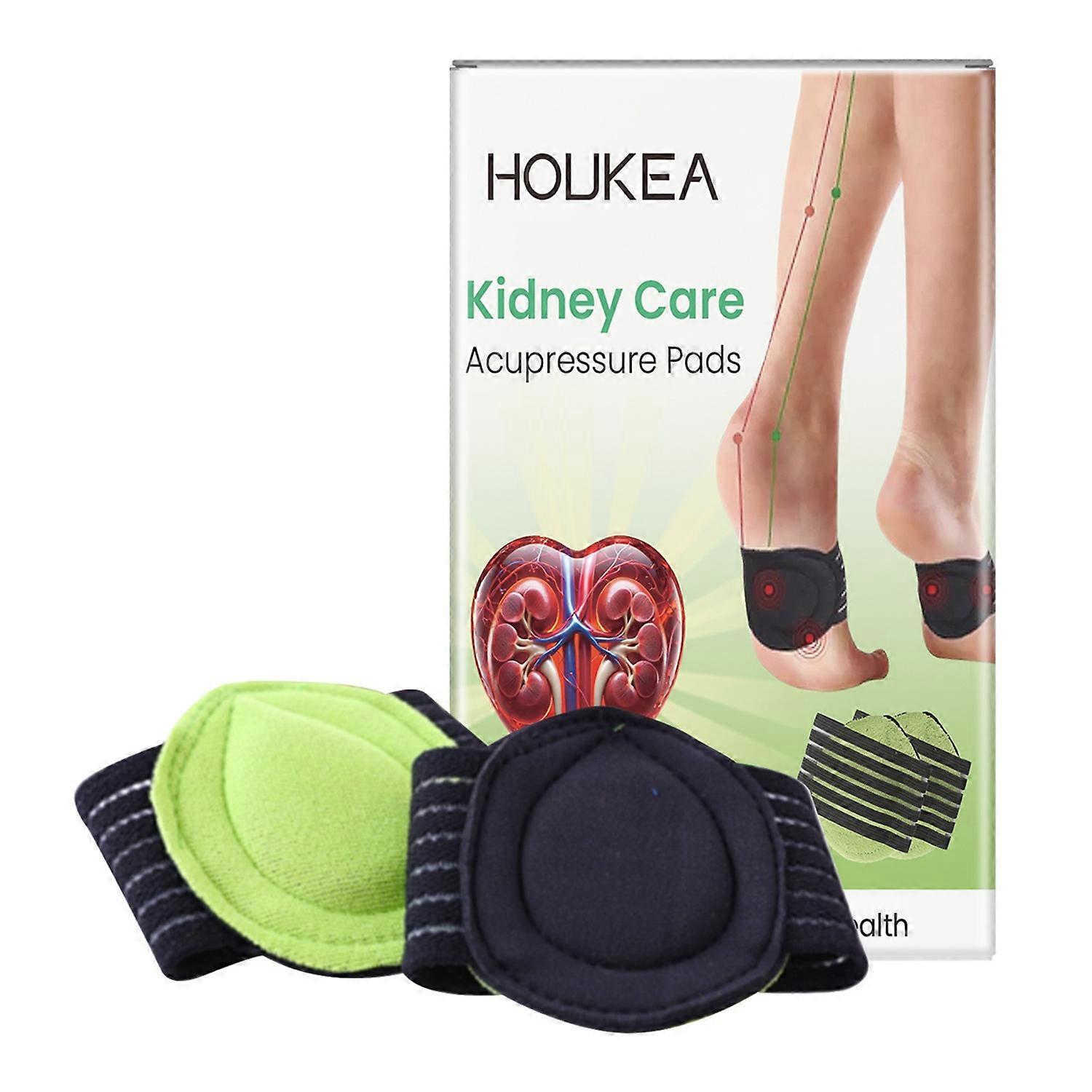 1-6x HOUKEA HK-J01-0107-01 1 Pair Kidney Care Feet Acupressure Pads Cushioned Shoes Insole