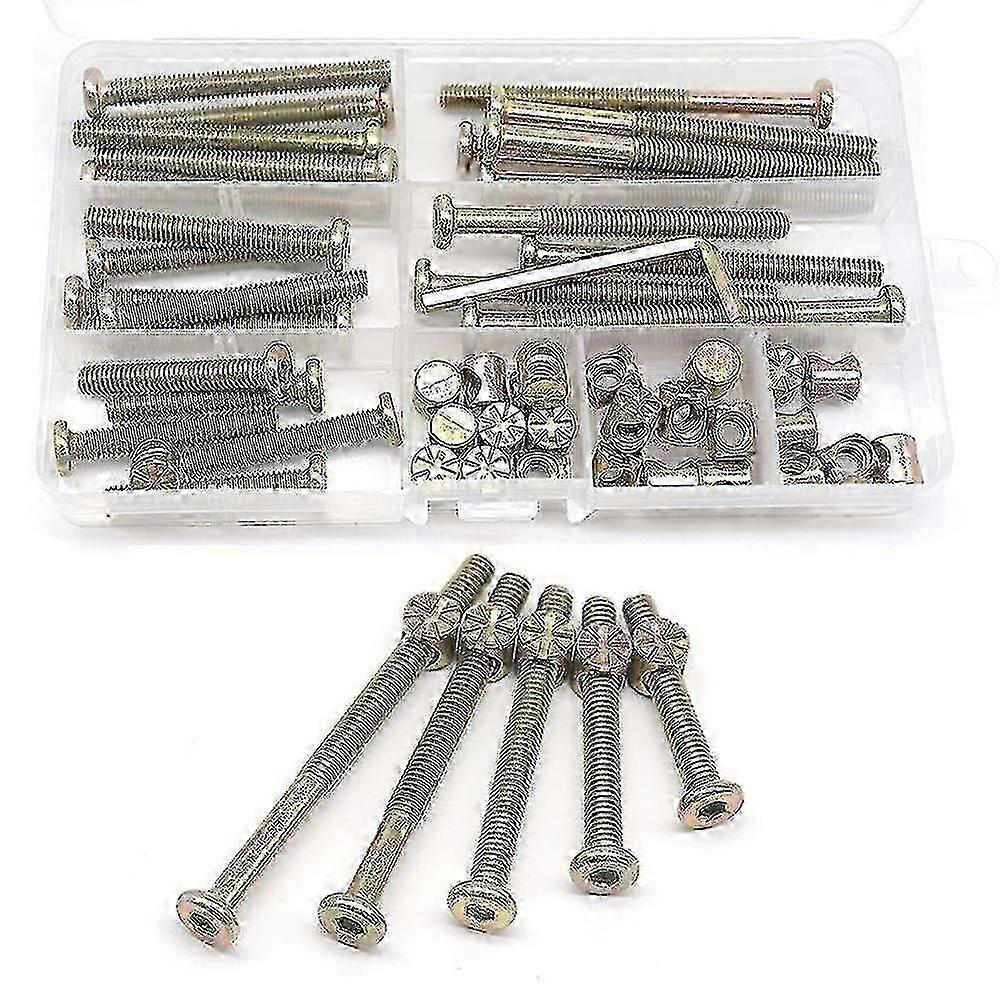 50pcs Baby Crib Screws Hardware Replacement Kit Hexagon Socket Screw Barrel Nuts