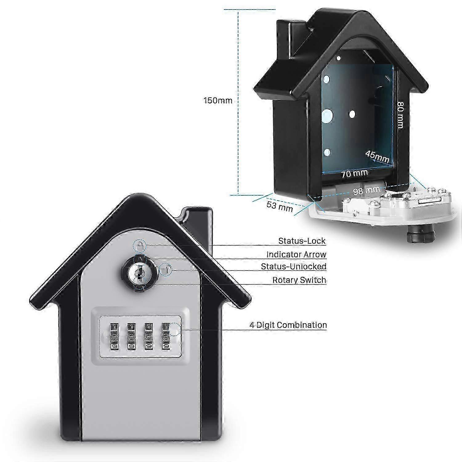Safes Document Safe Home Safe Large Anti-Theft Password Key Safe Box Security Lock Metal Storage Box Suitable For Multi-Occupation