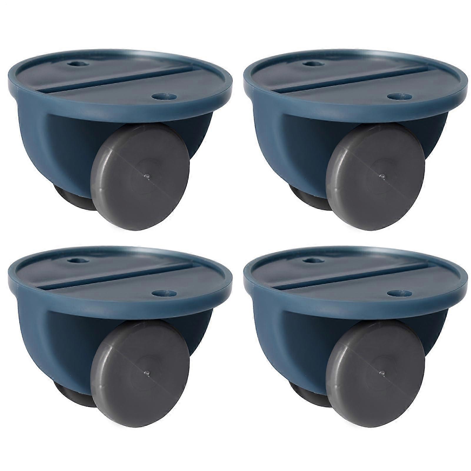 Mini Adhesive Wheels  Self Adhesive Mini Casters, 4Pack, NonSwivel, For Moving Storage Boxes, Garbage Cans, Cabinets, Blue