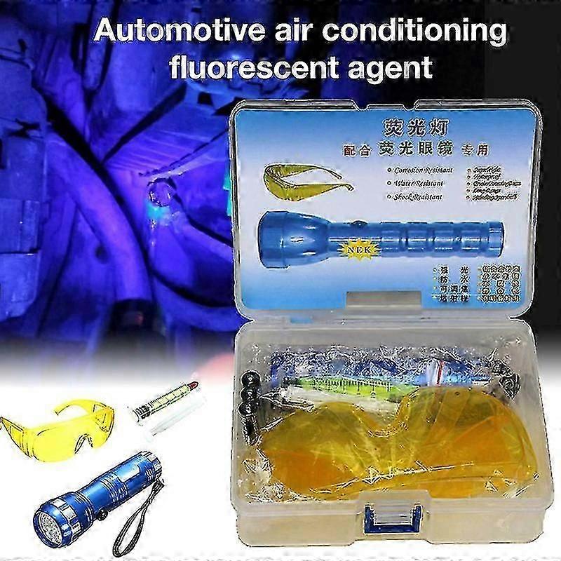 Car Leak Detector Kit for Air Conditioning A/C System Leak Testing with LED Flashlight - 1 Set