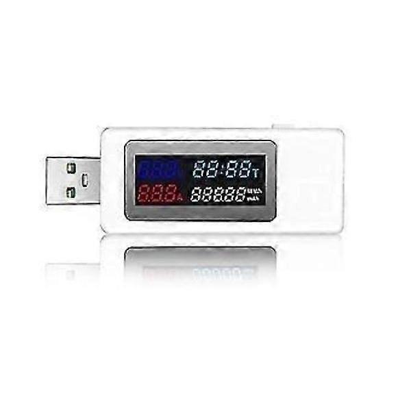 6-in-1 USB Tester DC4-30V IPS Display Digital Voltage Power Timing Capacity Meter Detector For Current