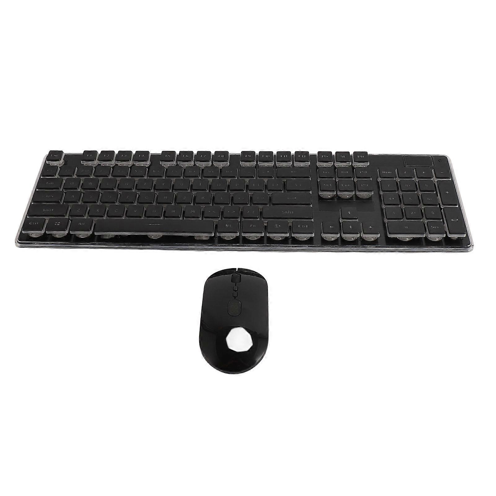 Wireless Gaming Keyboard Mouse Set Type C 1500mAh Black