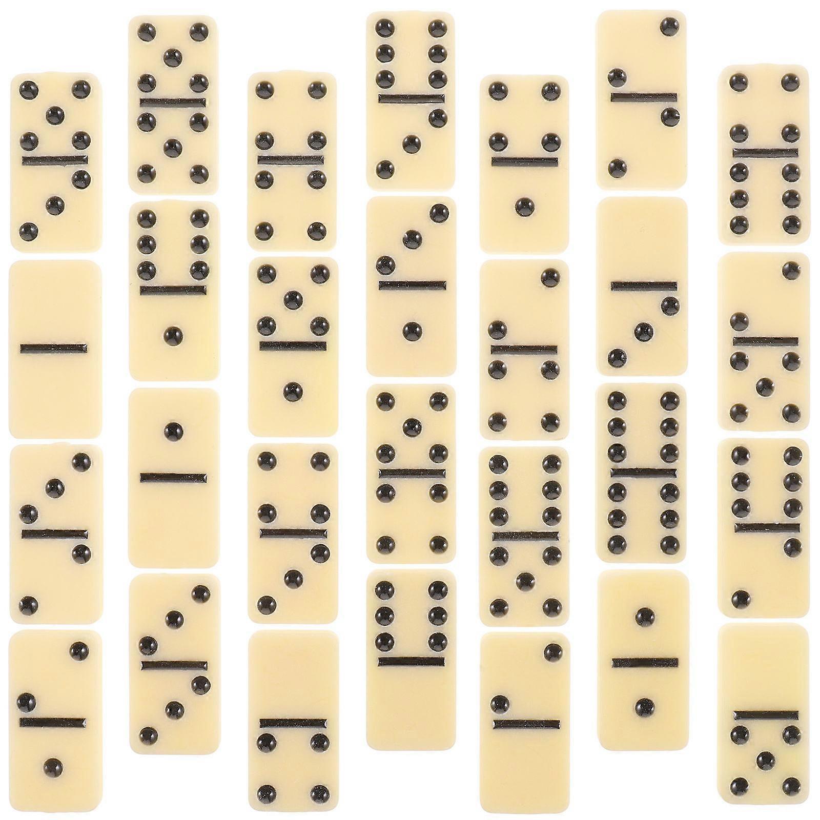 Dominoes Set for Kids Synthetic Material Durable Learning Toy for Family Fun 28 Pieces
