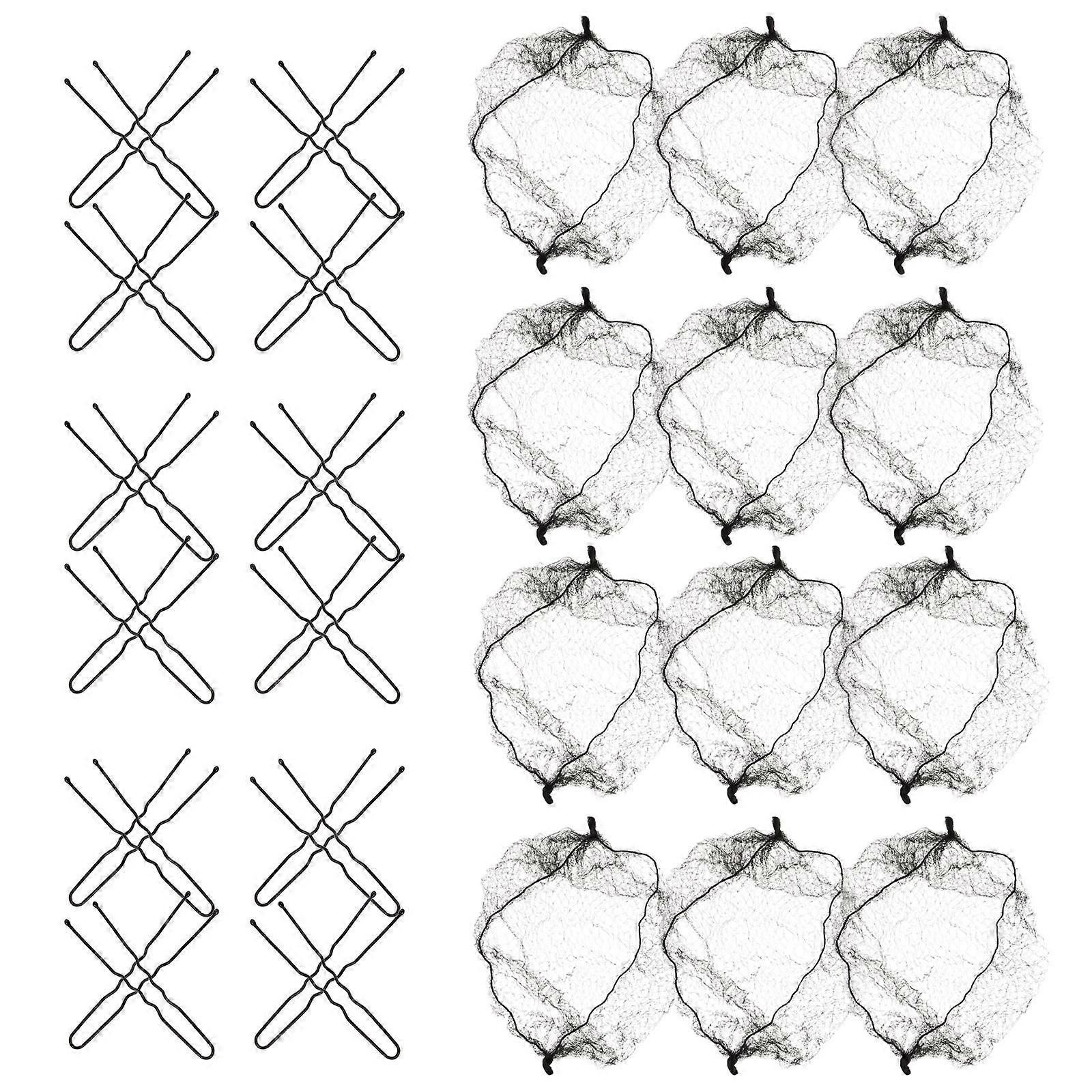 Mesh Hair Net For Buns Comfortable Wear Food Service Workers Black Metal 1Set