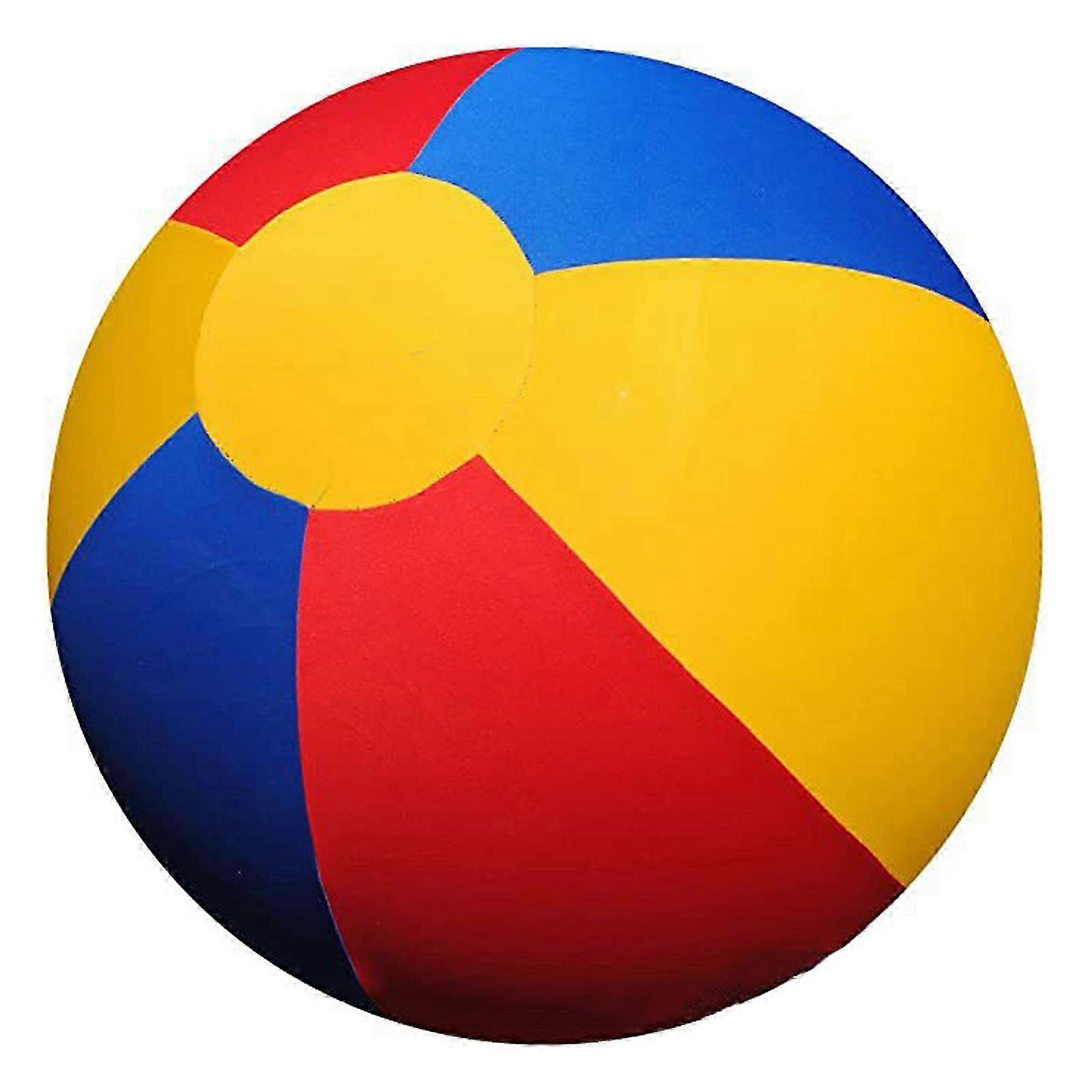 Giant Inflatable Beach Ball, Large Rainbow Color Bootball for Kids, Oversized Blow Up Plastic Pool Ball for Summer Party Fun