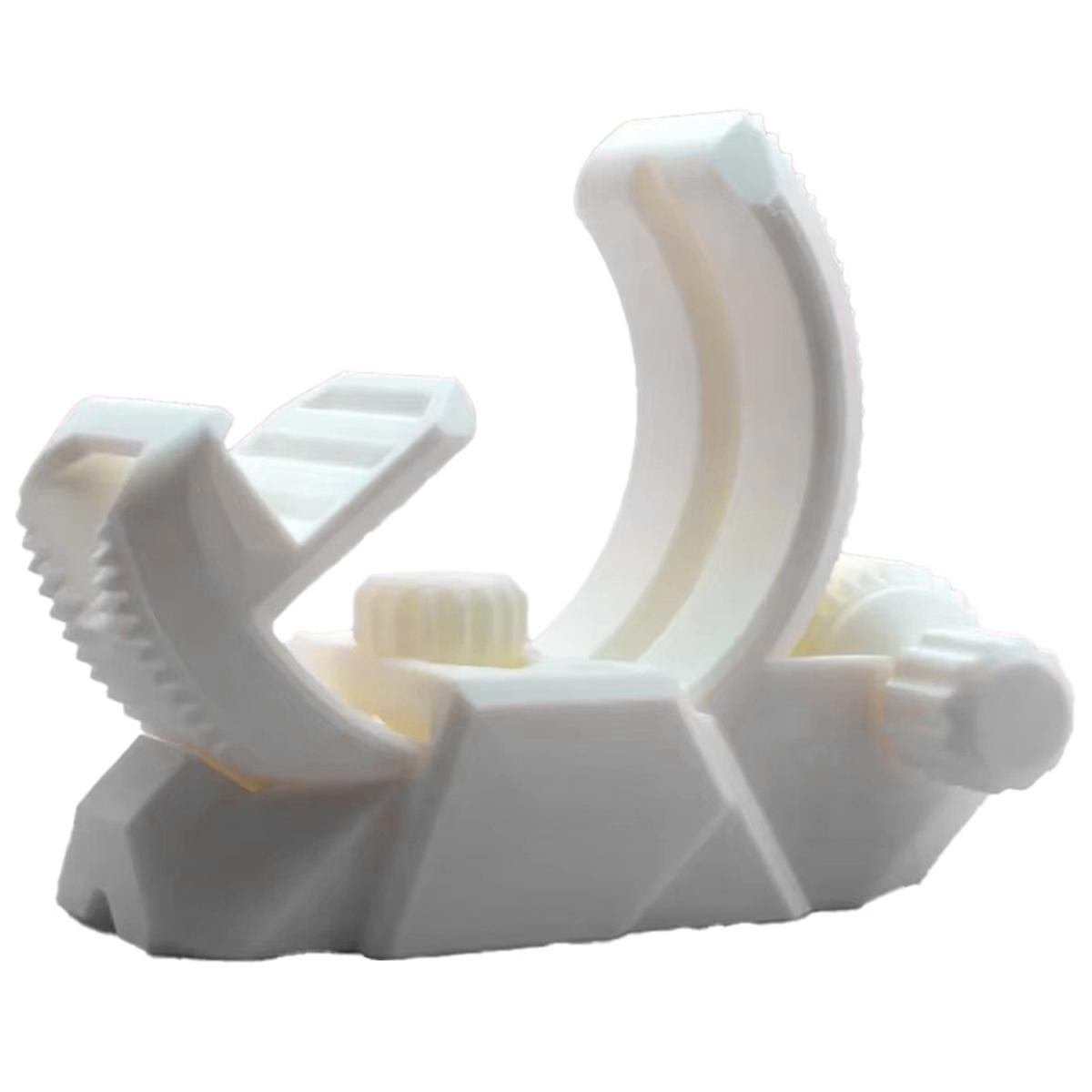 Printed Herringbone Gear Phone Stand, Adjustable Desktop Accessory, Portable and Practical Gear Design White