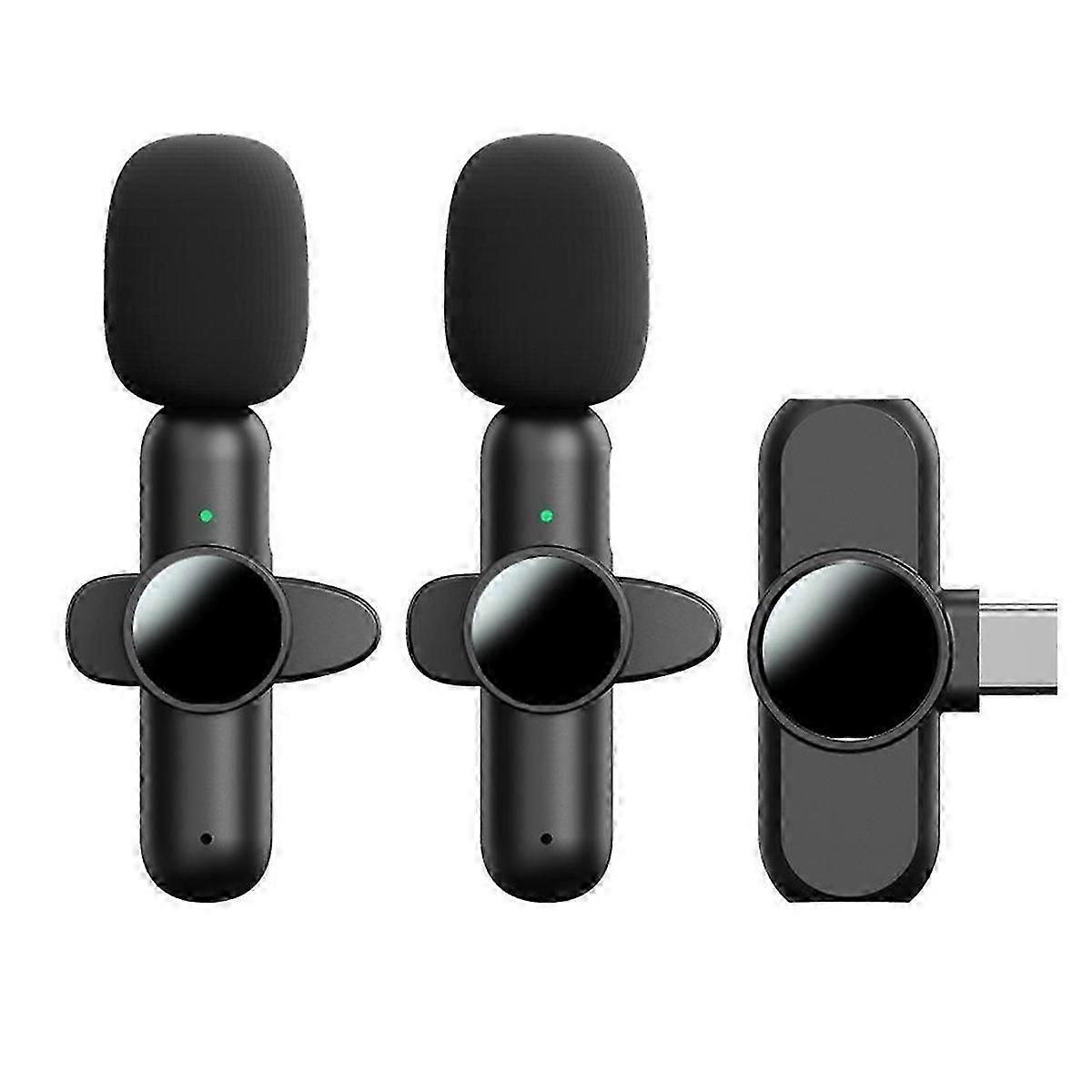 Wireless Lavalier Microphones Plug and Play Noise Reduction Auto Sync