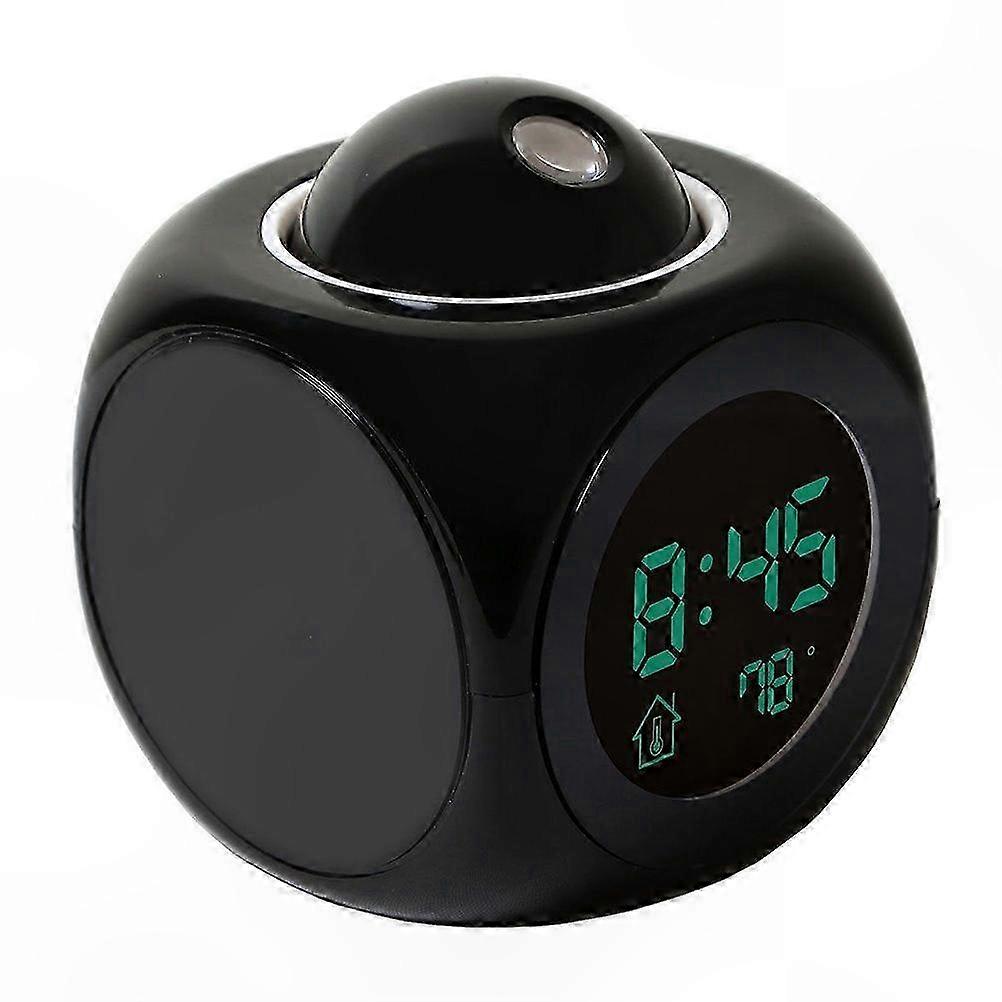 Multifunctional Talking Alarm Clock with Hourly Chime for Elderly Users, 8x8x10CM, Digital Time Reporting, Black Compact Design