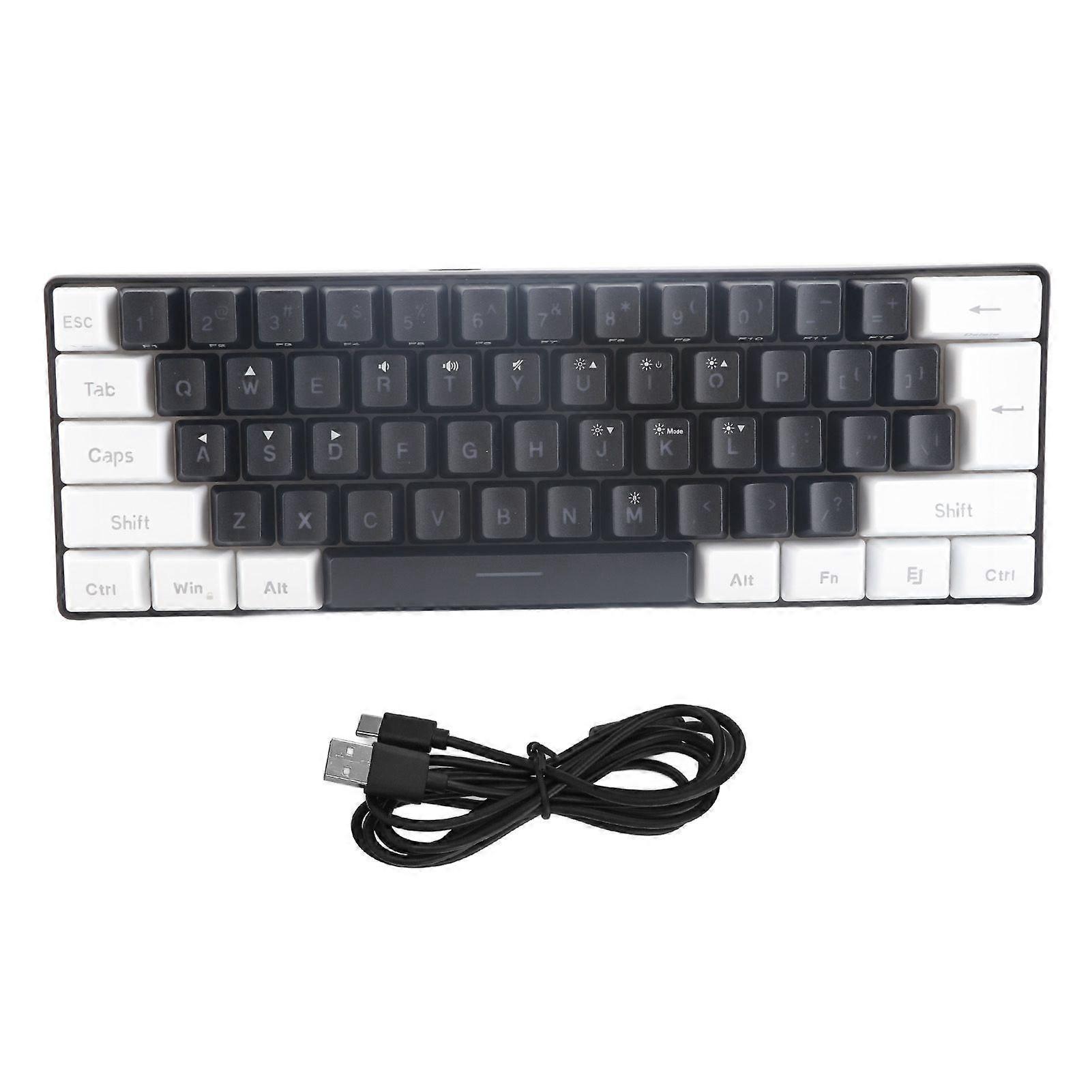 G61 Mini RGB Keyboard LED Backlight 61 Keys Ergonomic Mechanical Feeling Wired Gaming Keyboard for Business