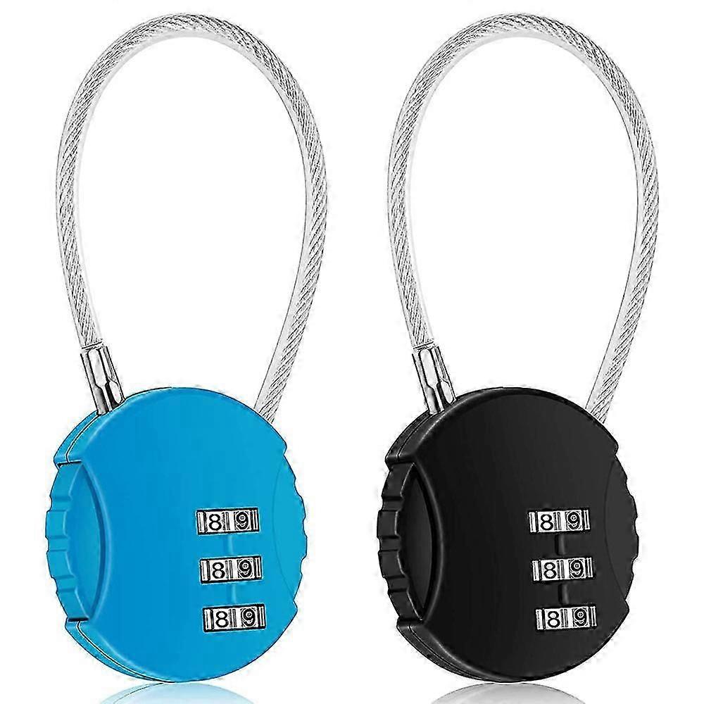 2 Pack Combination Lock 3 Digit Outdoor Waterproof Padlock Combination Lock