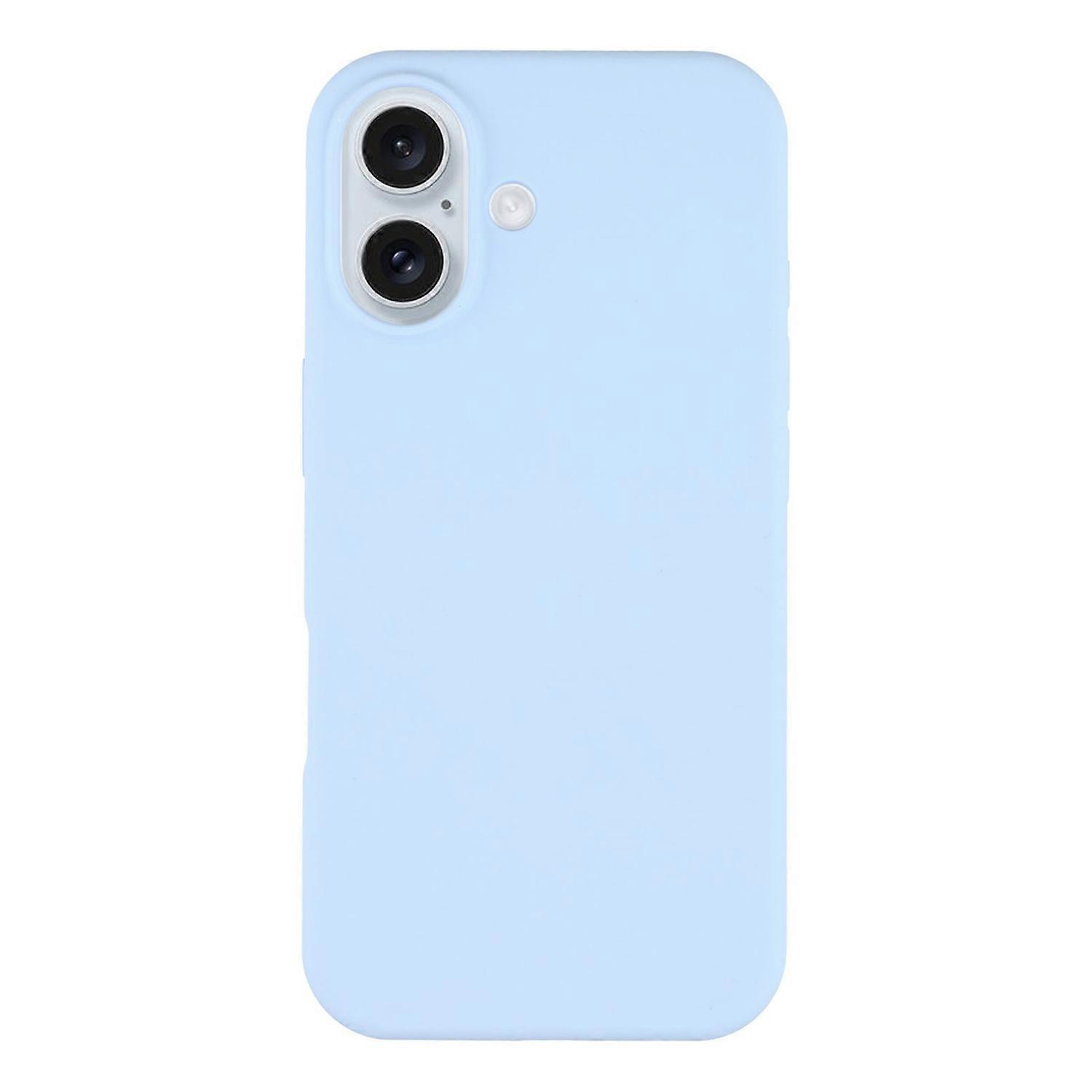 For iPhone 17 Case Solid Silicone Shockproof Phone Back Cover - Baby Blue