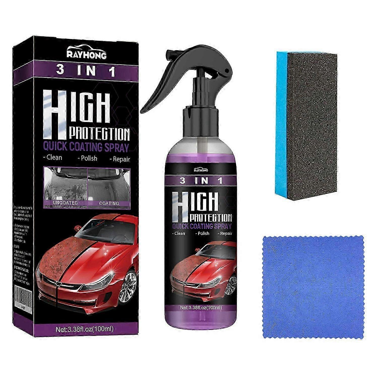1-6x RAYHONG 100ml 3 in 1 Car Coating Agent Paint Cleaner Polish Protector Scratch Repair for Auto D