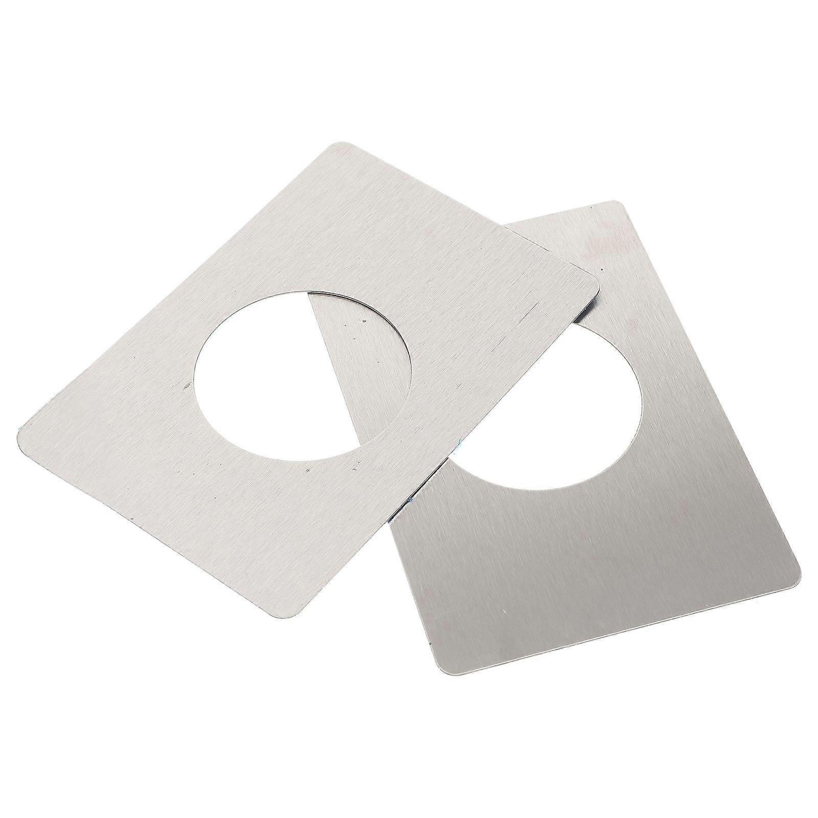 Door Reinforcement Plate Stainless Steel for Lock Repair 2Pcs Silver
