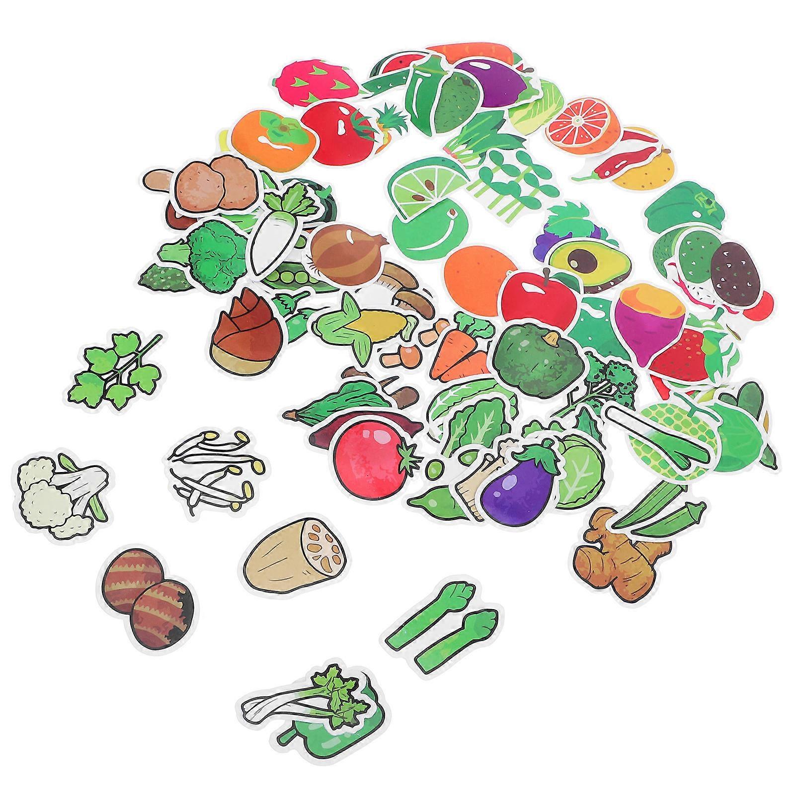 Assorted Color Fruit and Vegetable Early Education Stickers for Crafts 2Sets