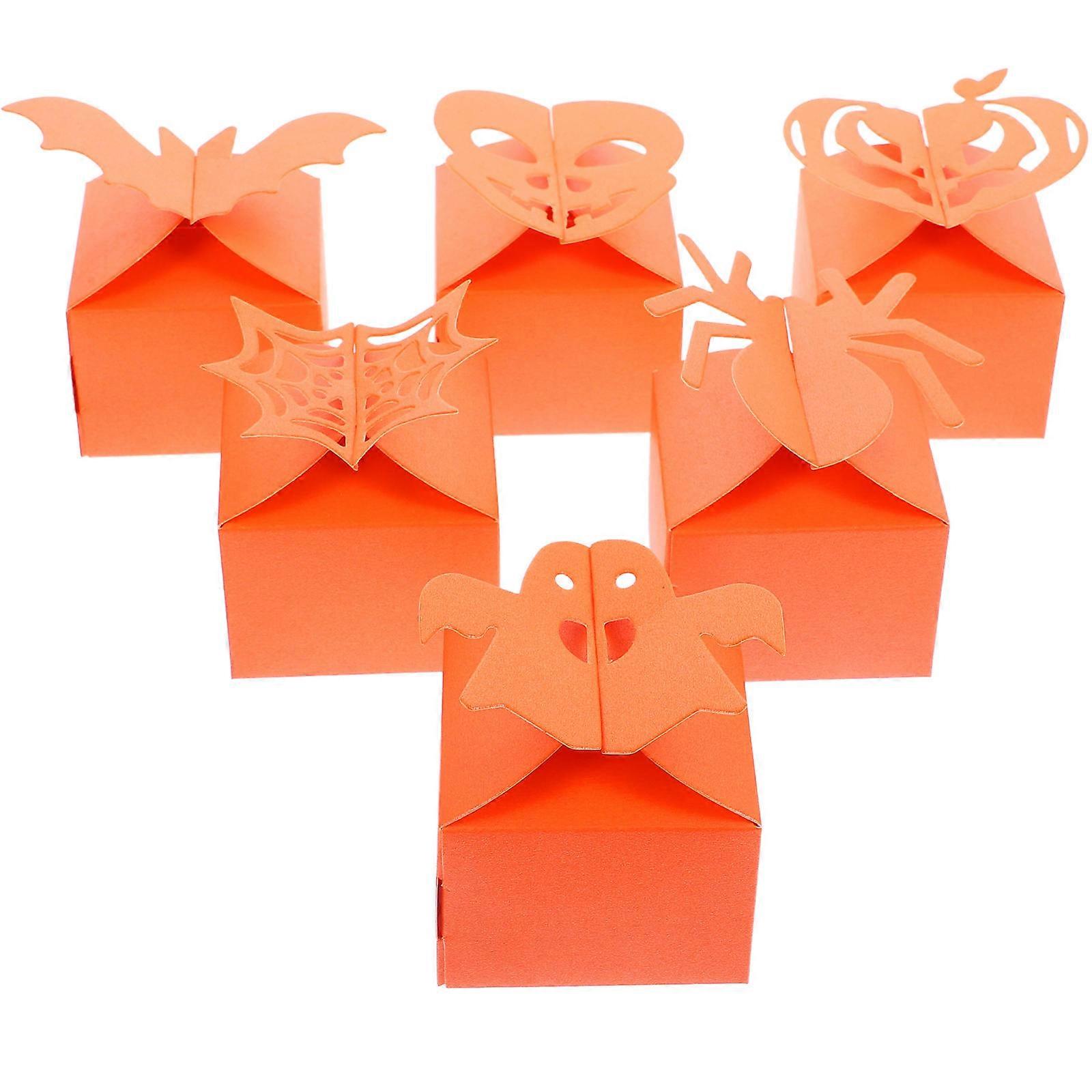 Halloween Candy Boxes for Packing Use 48Pcs Orange Paper Boxes for Treats