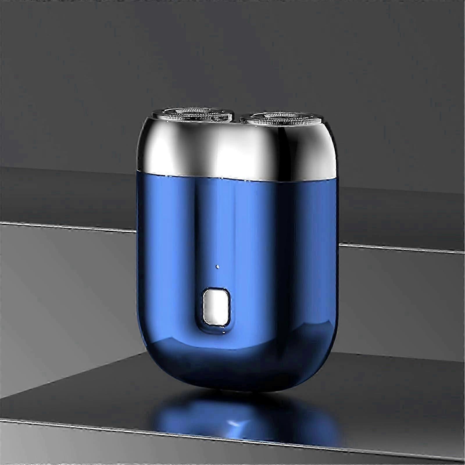 iTurbo Pro – DoubleHeaded Turbo Spin Electric Shaver Rechargeable, Waterproof Mini Dual Shaver Blue