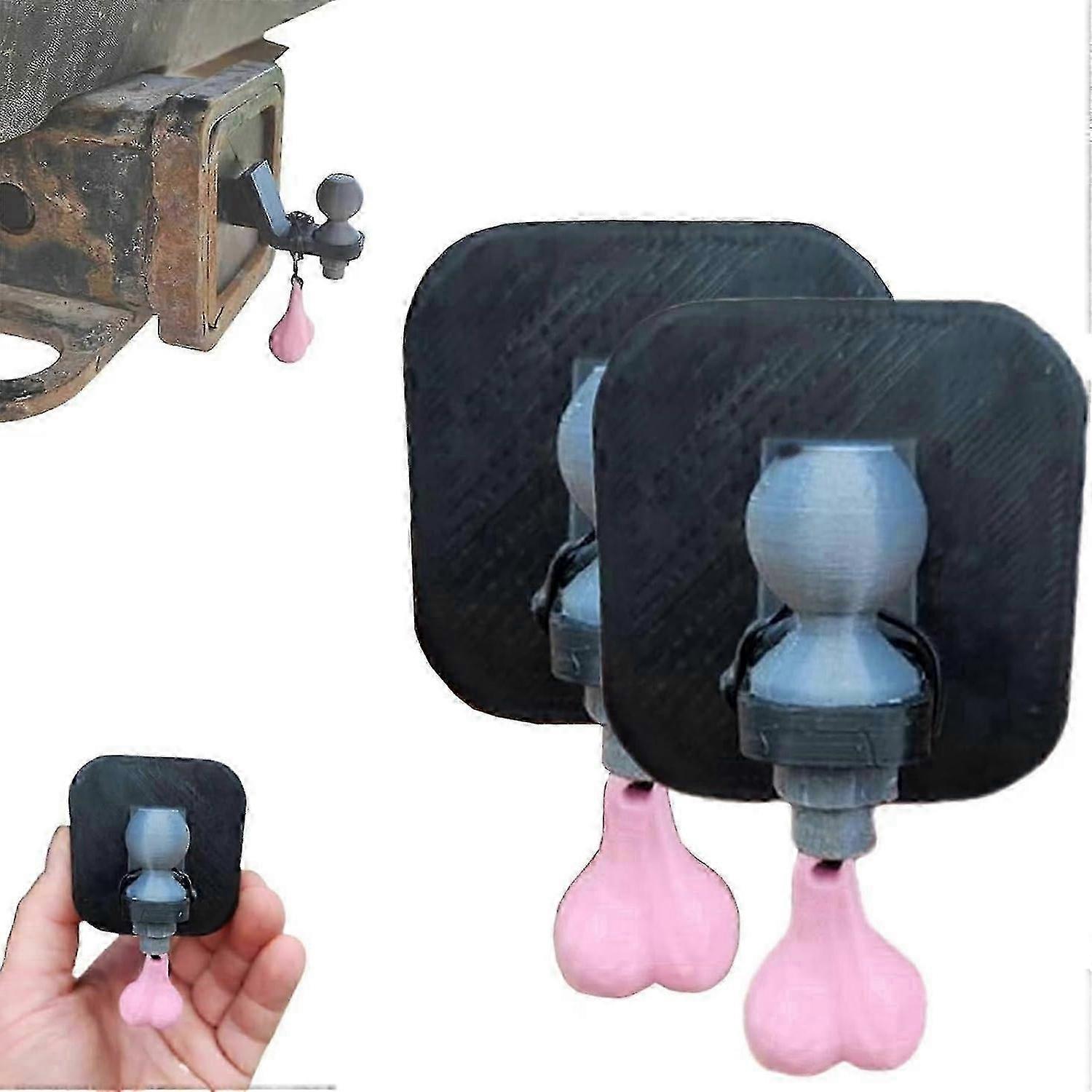 Funny Trailer Hitch Cover, Trailer Hook Cover with Tiny Nuts, 2 x 2-inch 3D Tiny Hitch with Tiny Nuts for Square Receivers, Novelty Towing Hitch Cover