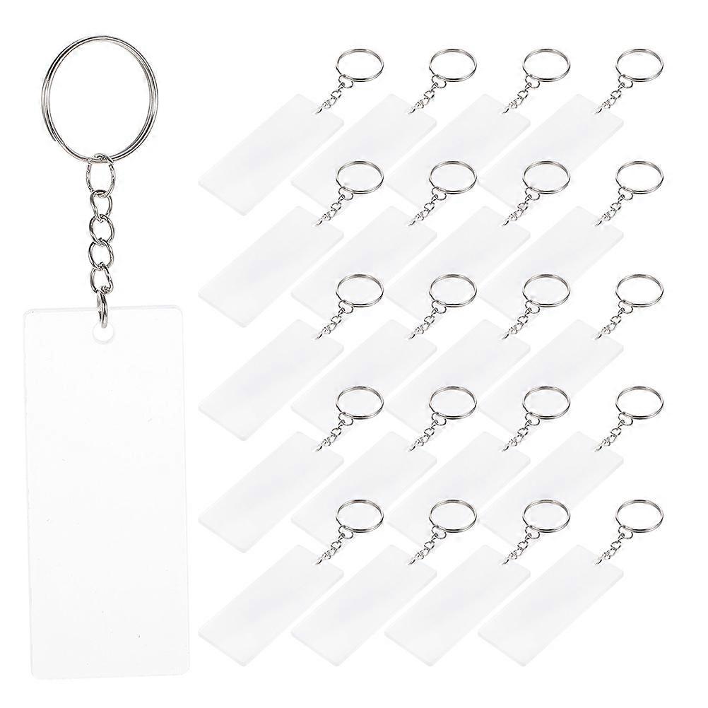 Acrylic Blank Keychains 1 Set For DIY Projects And Crafting 7 00X3 00X0 20CM White Modern Rectangular Design For Creating Custom Accessories