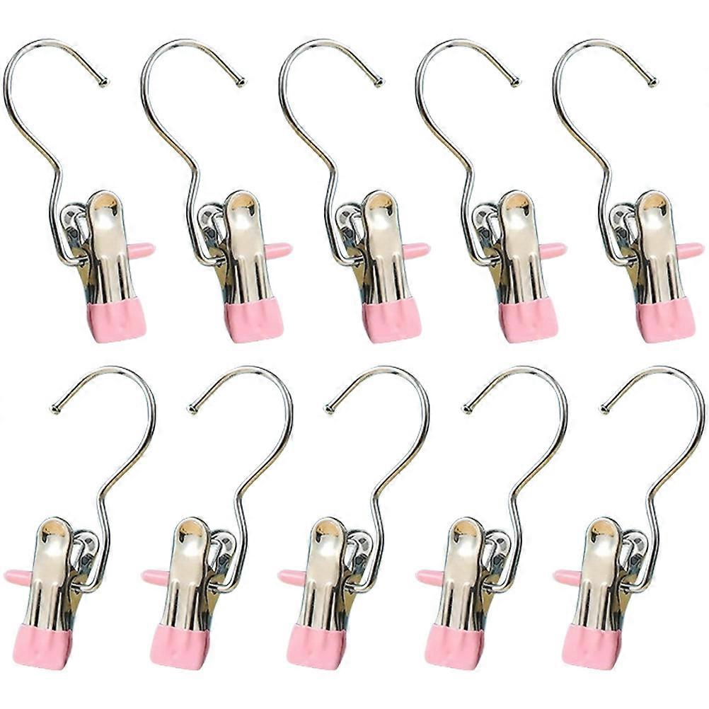 Laundry Clips Clothes Hanging Clips for Home Use Black Iron 10Pcs