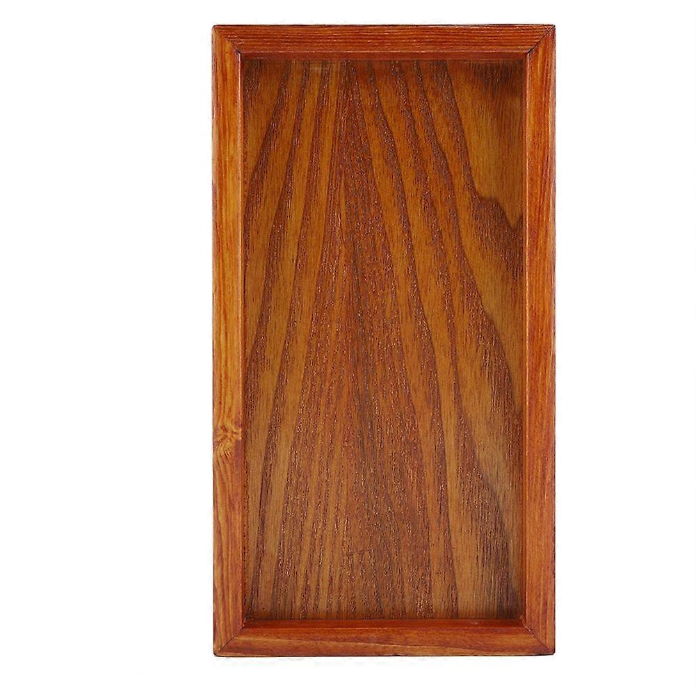 Rectangle Wooden Tea Tray Serving Table Plate Snacks Food Storage Dish for Hotel Home(22*12cm)