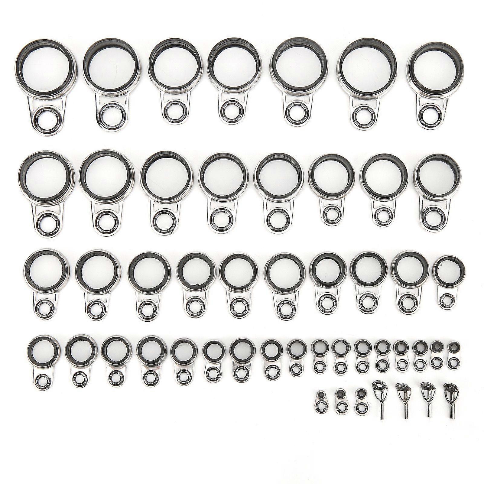 49 in 1 Set Universal Rock Casting Tackle Angelrute Guides Schnurringe Top Tips