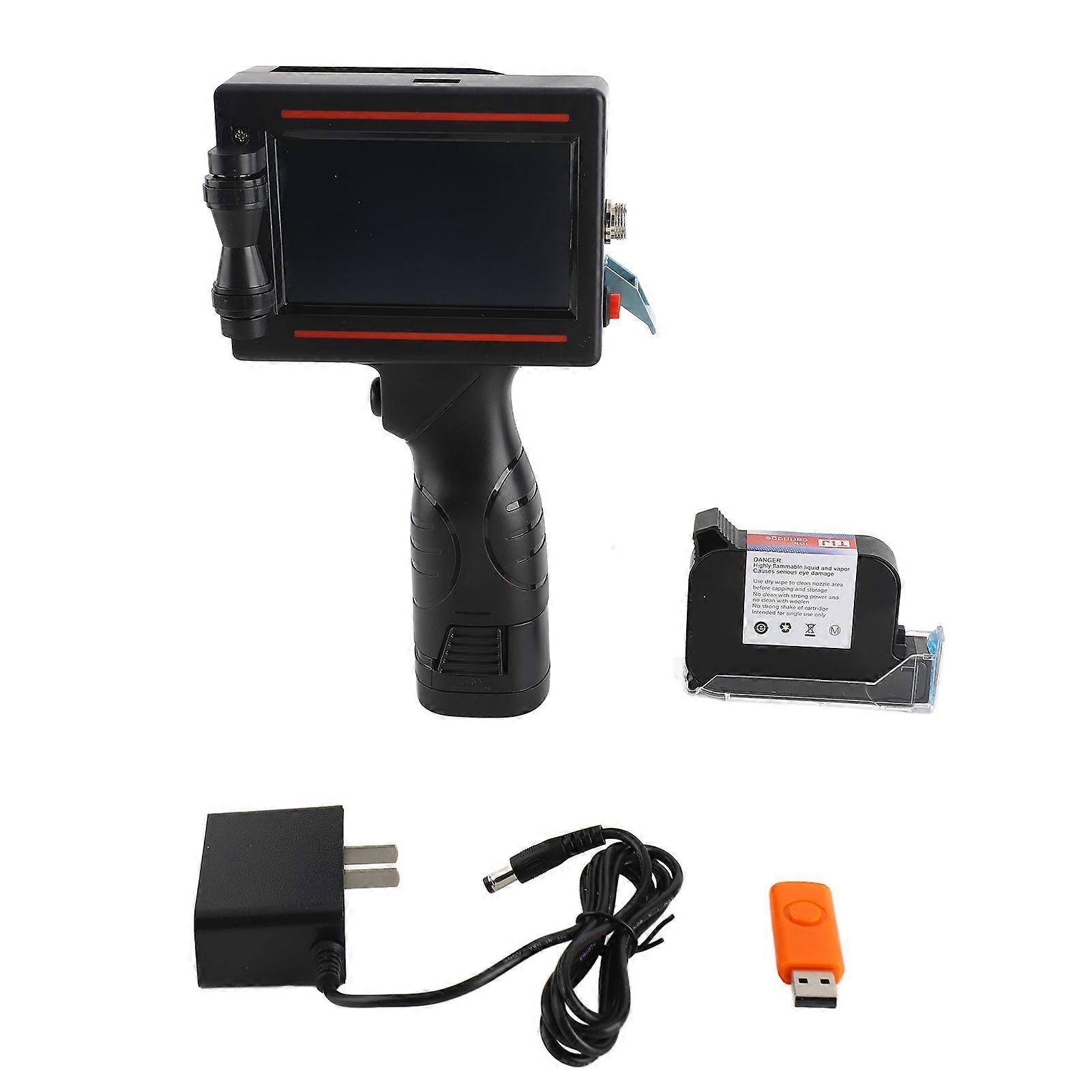 Handheld Printer Portable Inkjet Printer High Definition Inkjet Code Printer with 4.3 Inch LED Touchscreen Quick Drying Ink Cartridge for Label Produc