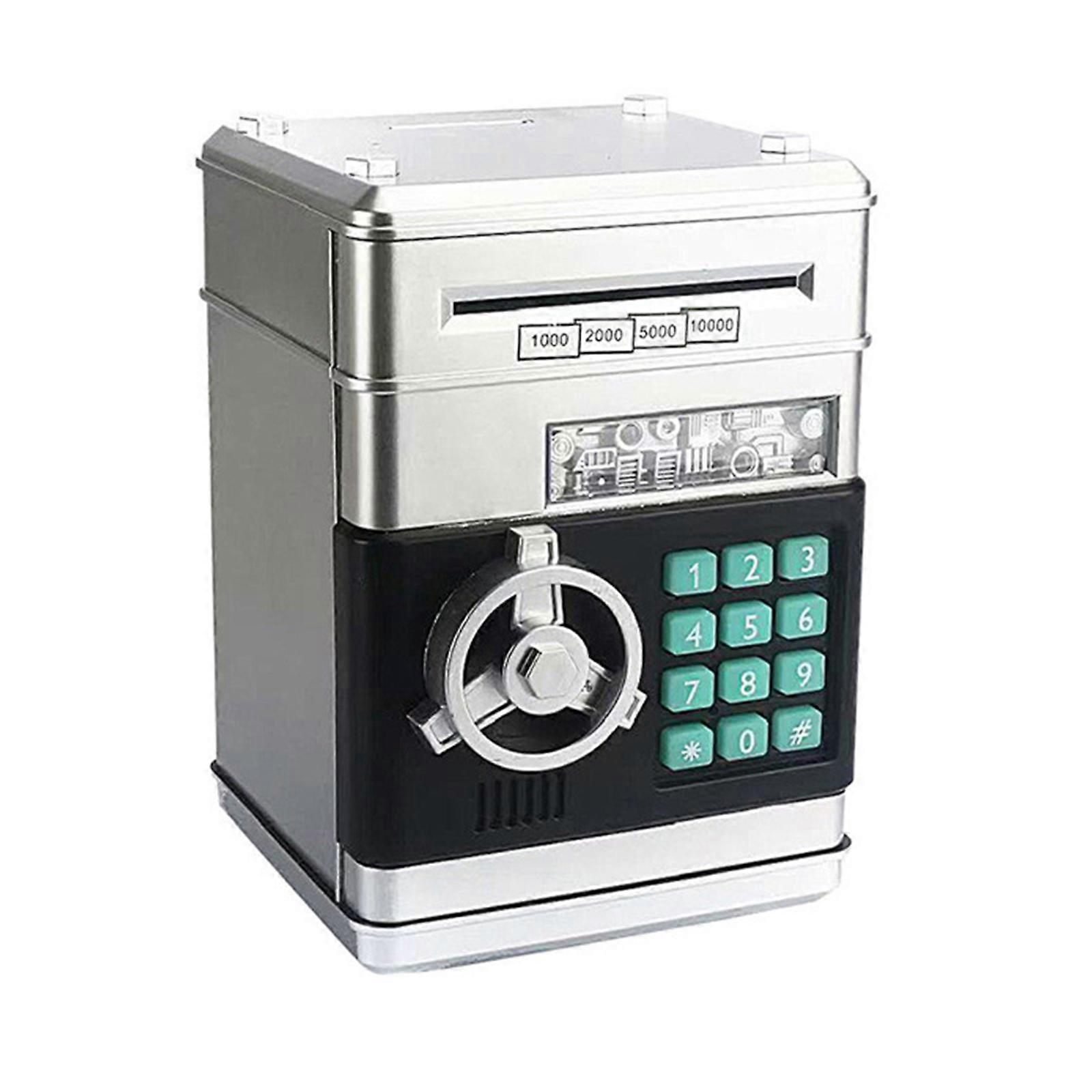 Child Friendly Money Saving Box Vibrant Durable Construction Ideal For Teaching Financial Responsibility Silver