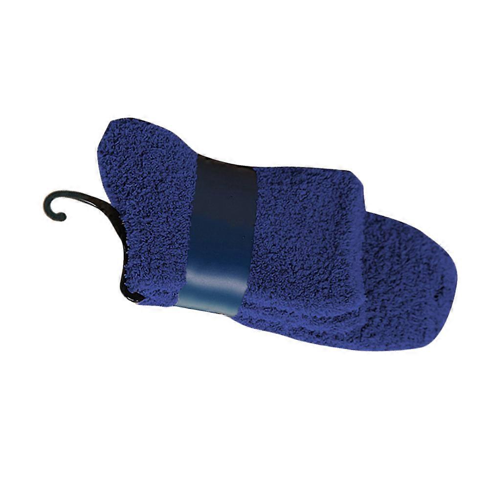 Adult Slipper Socks Fuzzy Stocking for Sleeping 3Pairs Blue
