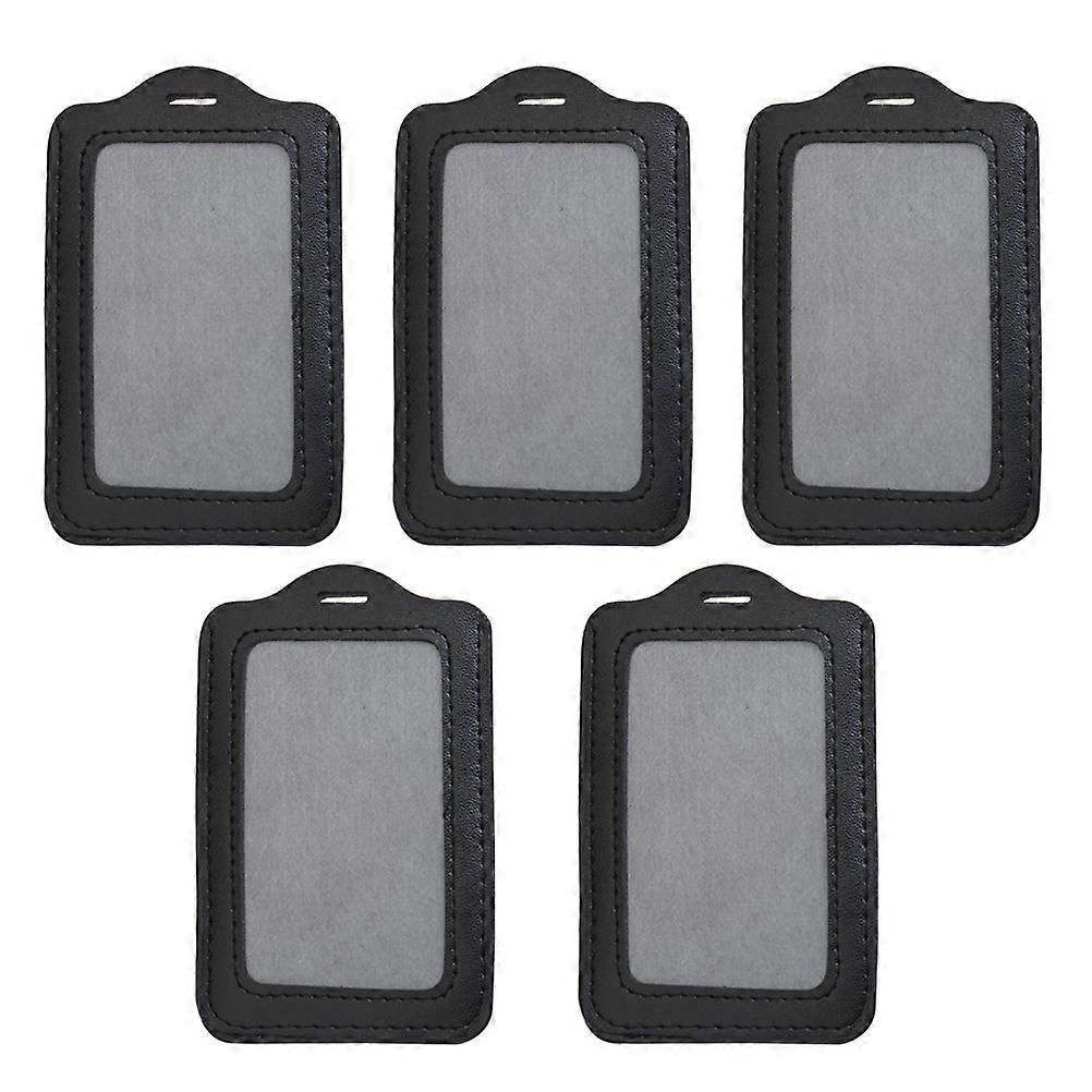 Credential Card Holder PU Badge Holder for Holding Card Use 5Pcs