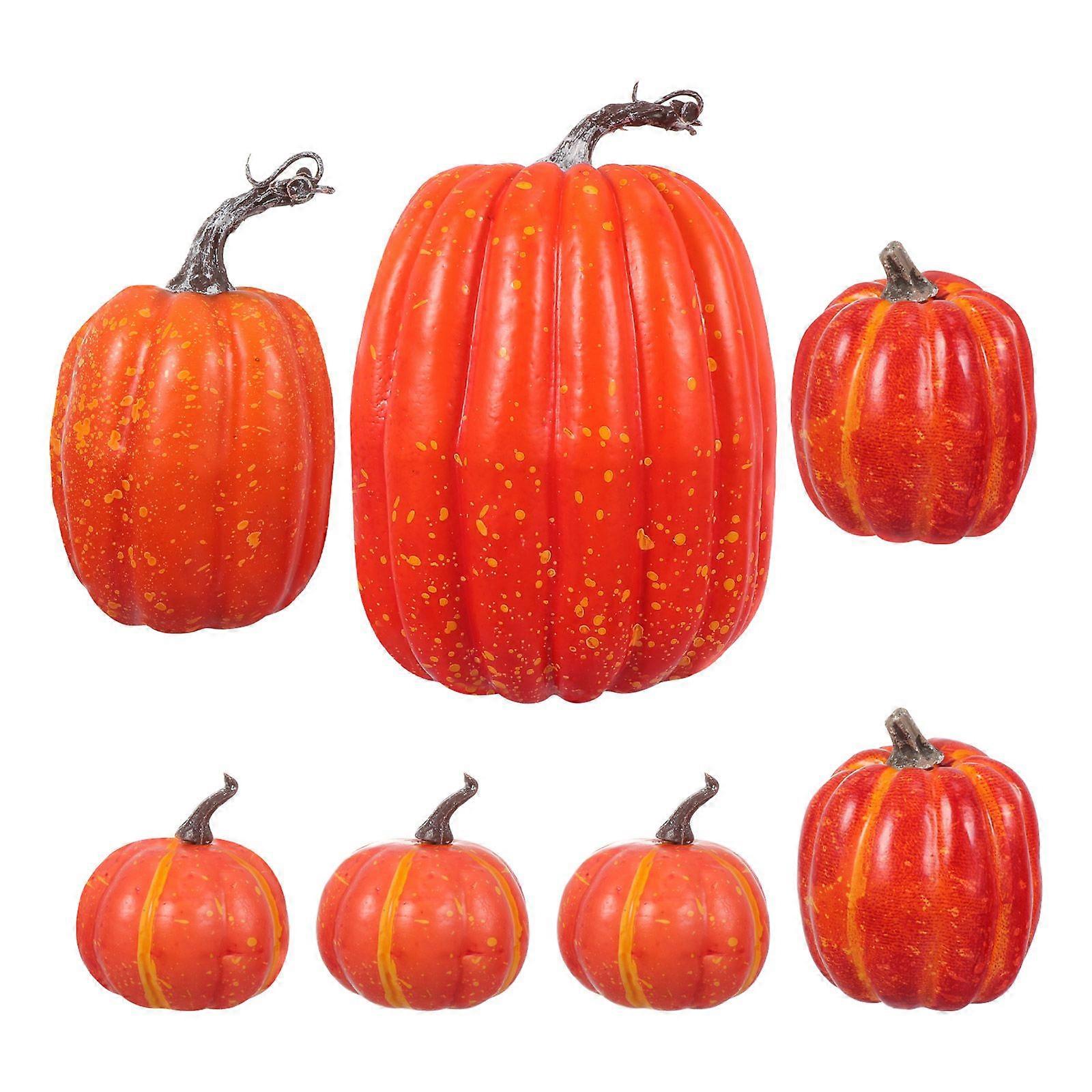 7PCS Halloween Simulated Pumpkin Model Decor Halloween Decorative Pumpkin Props