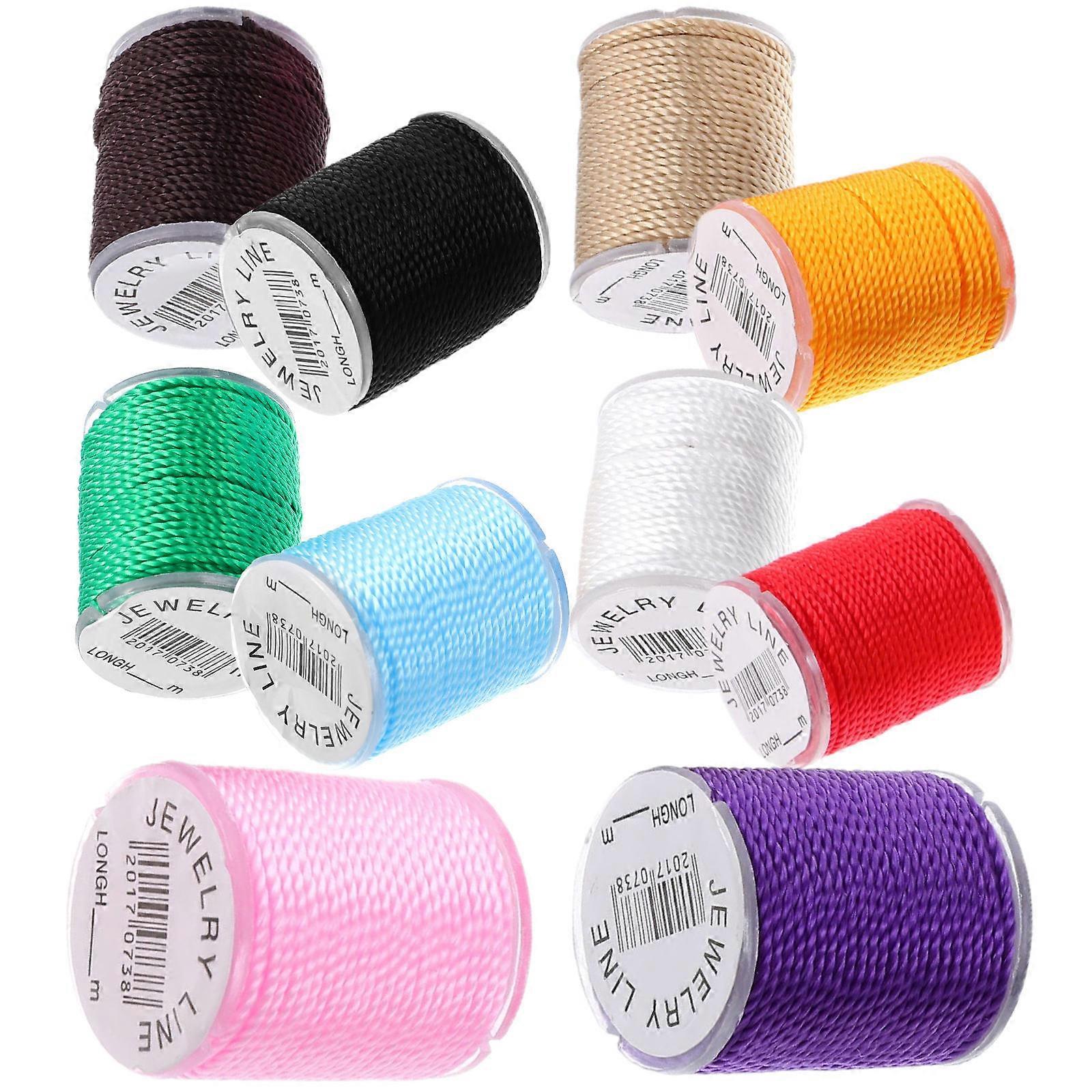 Nylonseil, Handstrickschnur für Schmuckperlen, 10 Farben Set