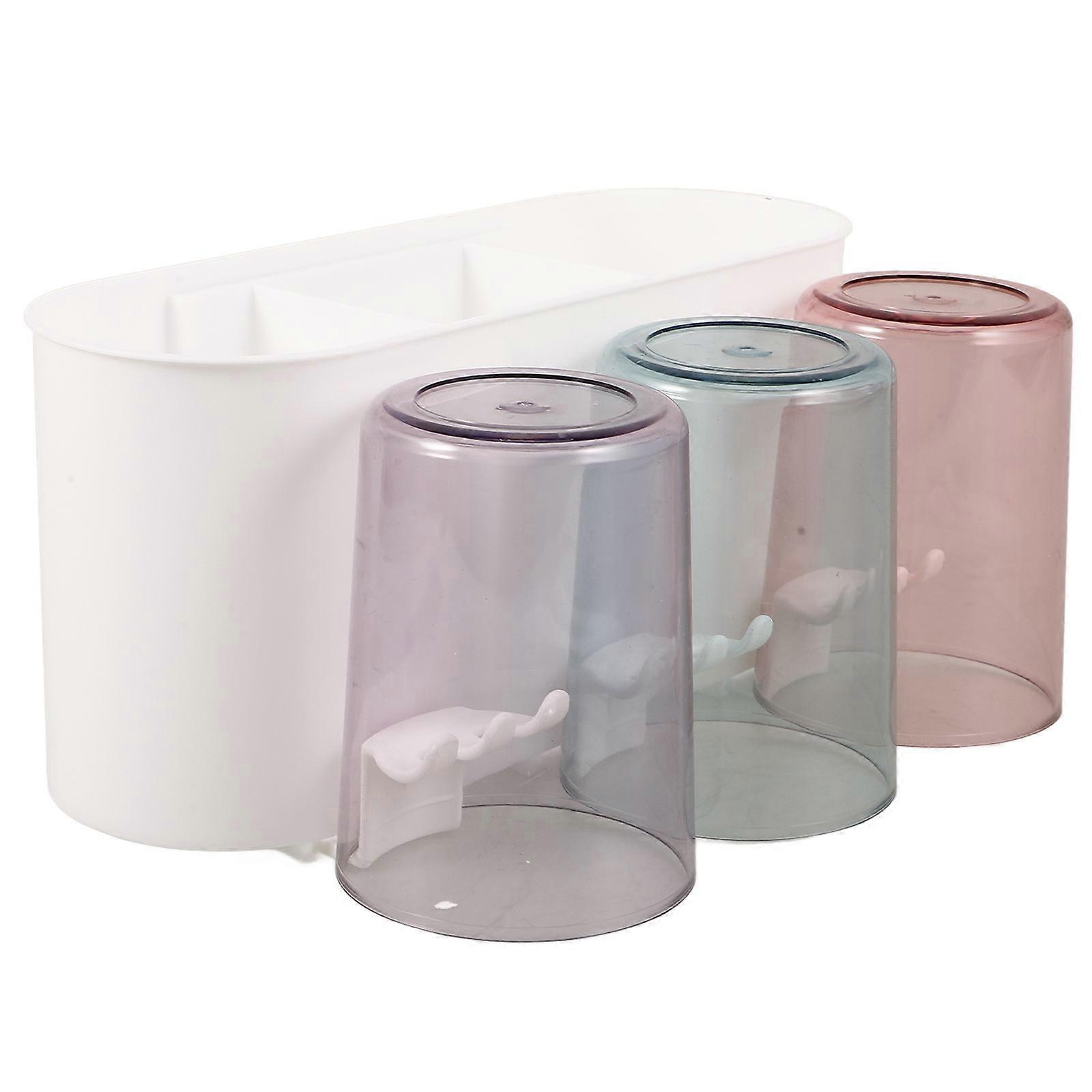 Wall-Mounted Minimalist Dustproof Toothbrush Hanger Plastic Bathroom Use 1Set