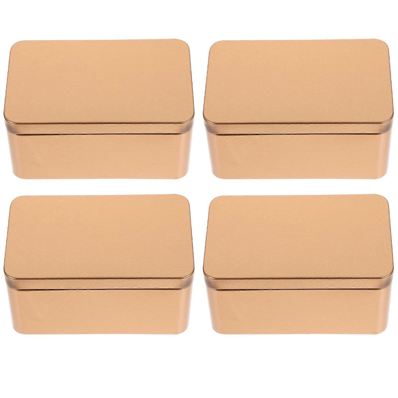 Creative Tin Box Metal Containers for Storage with 16Pcs Rose Gold Tins