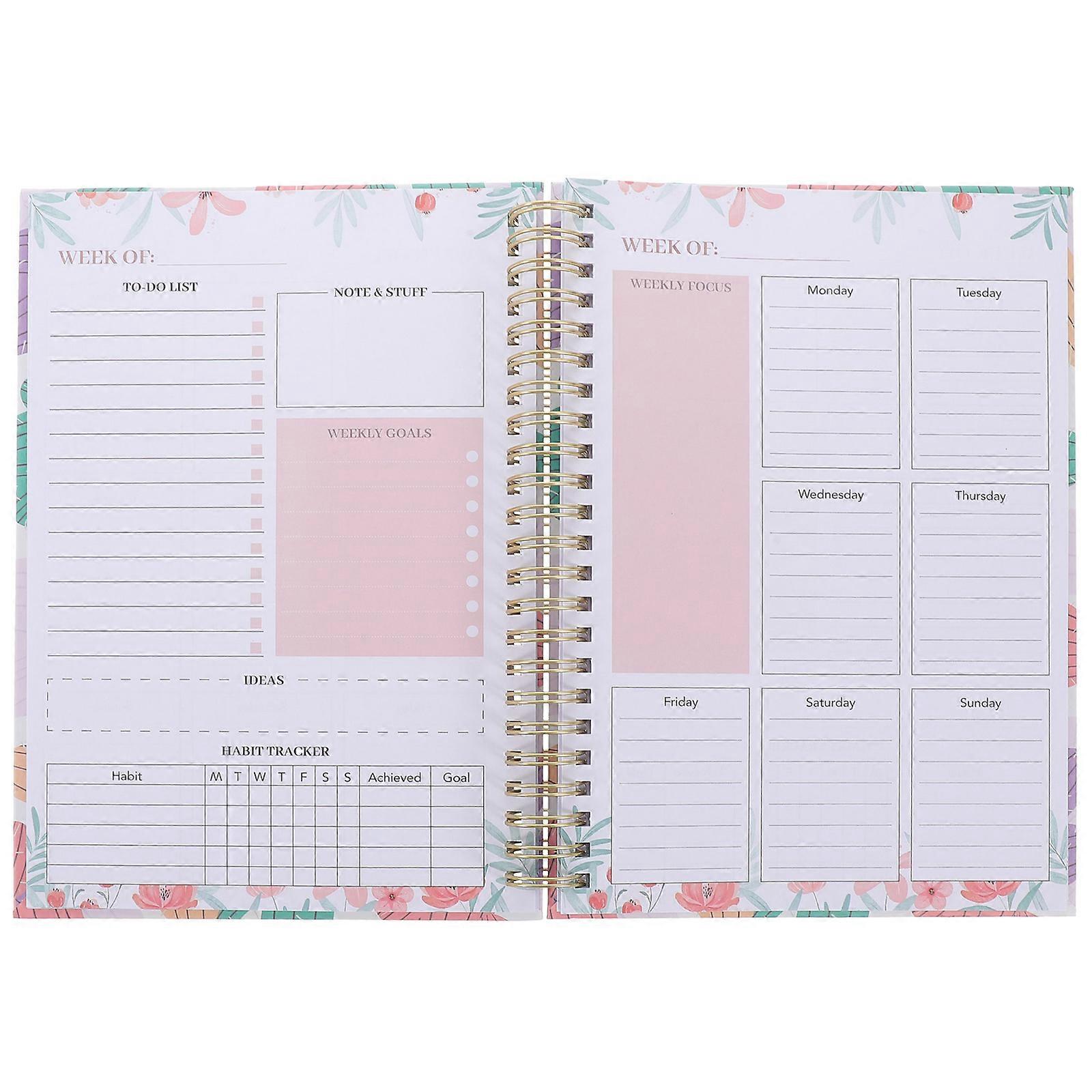 Student Planner Notebook 2024 for Daily Planning 3Pcs Portable Spiral Book