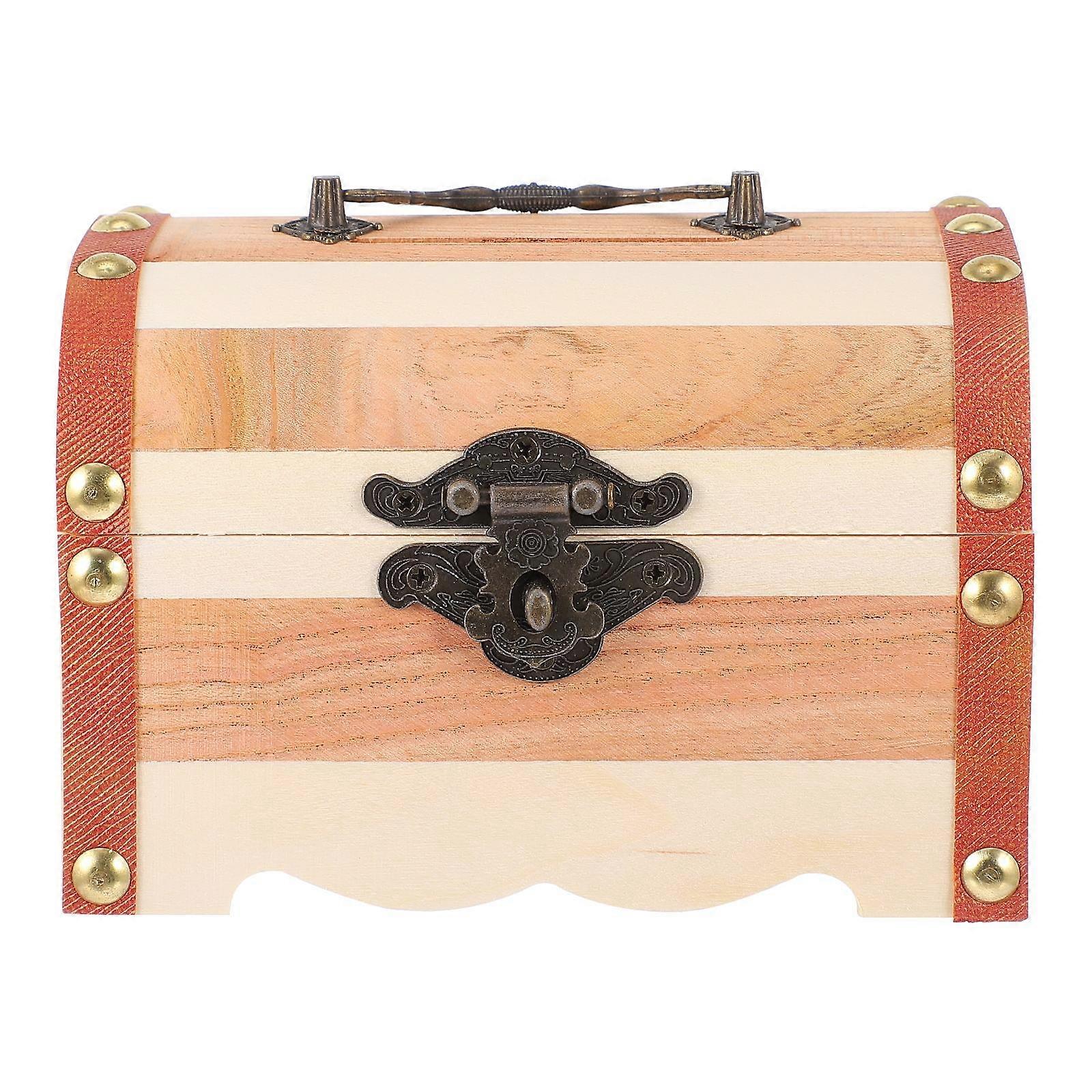 Treasure Chest Wooden Piggy Bank for Storage Use 3Pcs Coin Storage